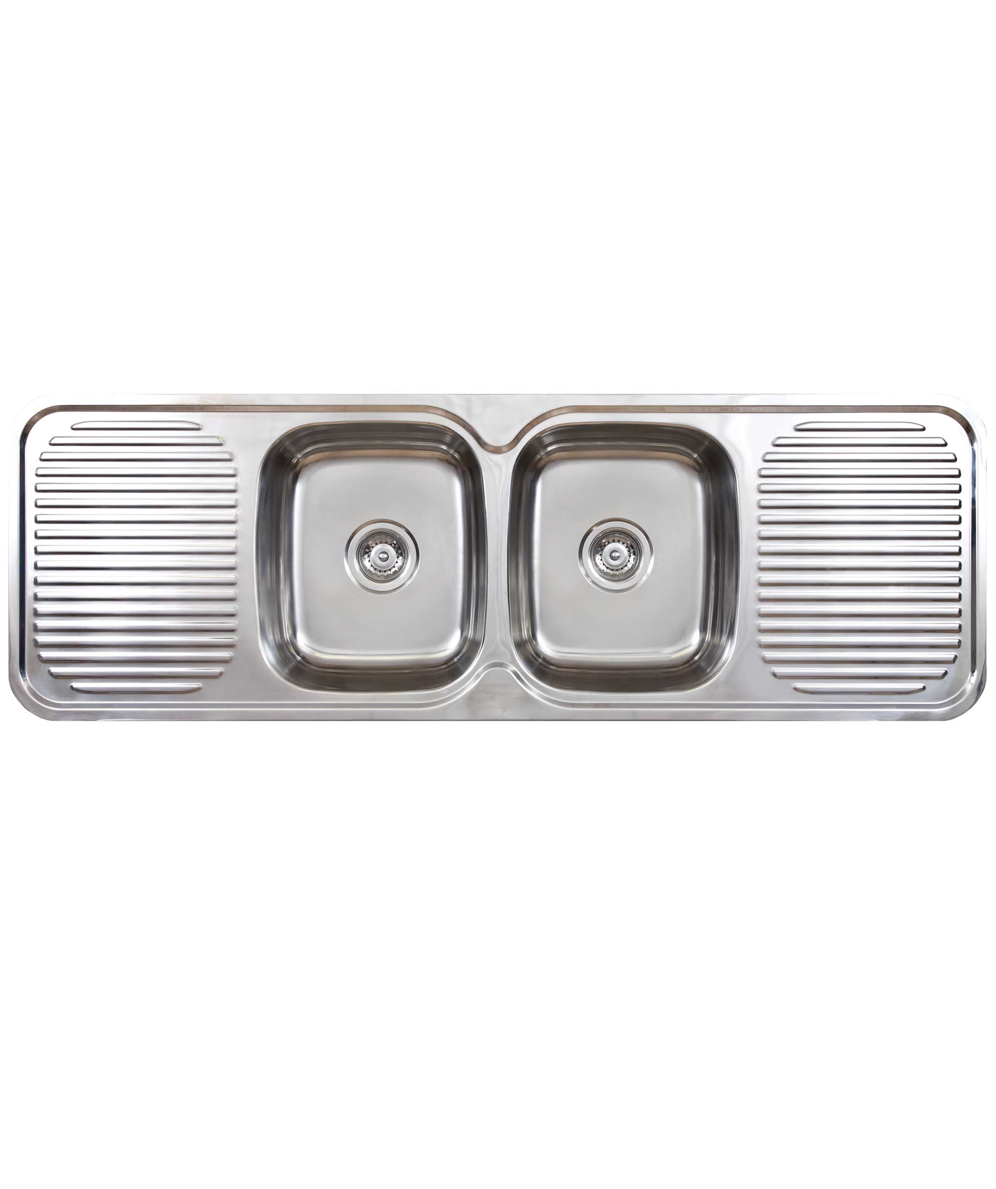Acero 002 stainless steel sink with two drainers