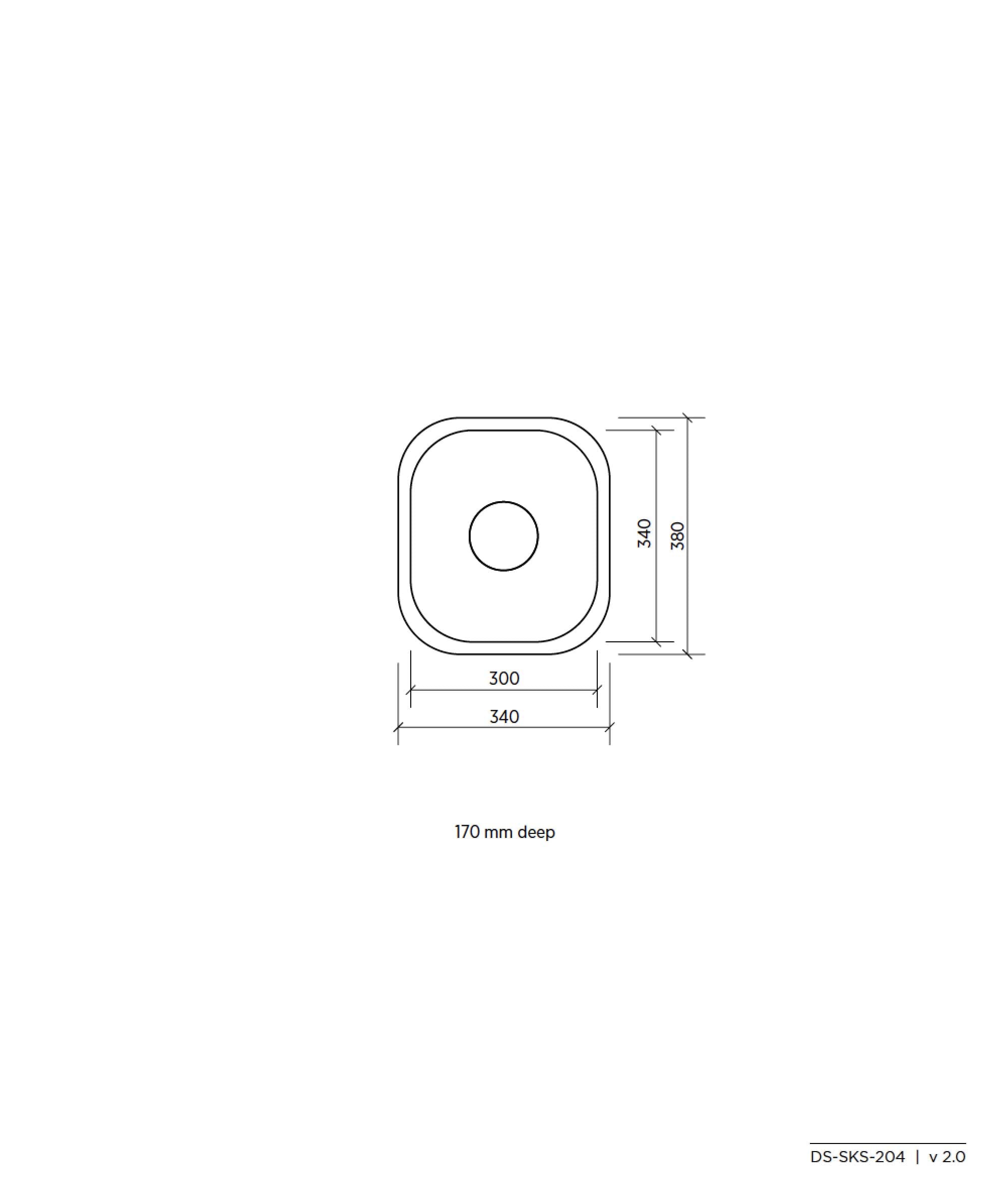 Acero 204 stainless steel sink - Undermount