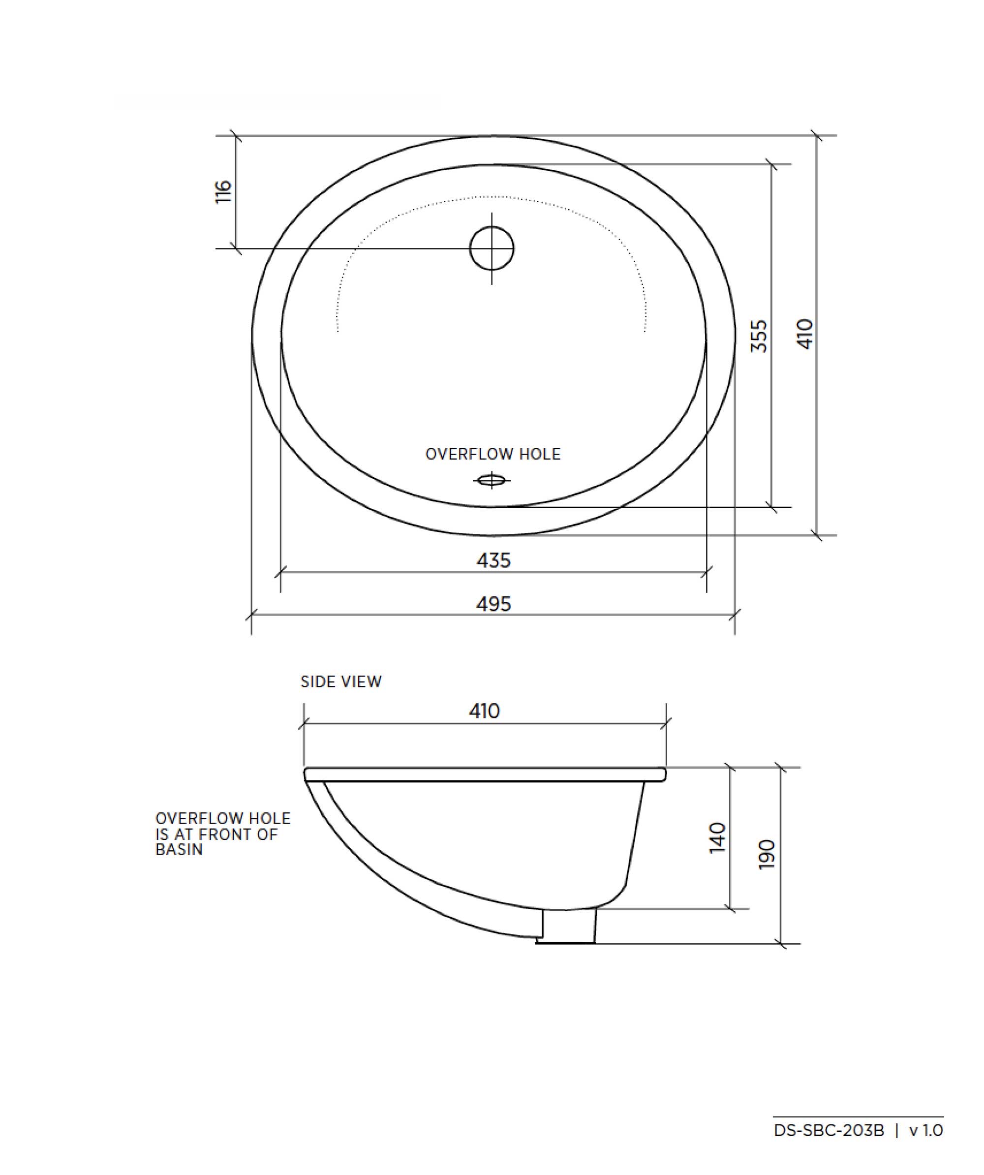 Arko 203 ceramic basin - White Gloss