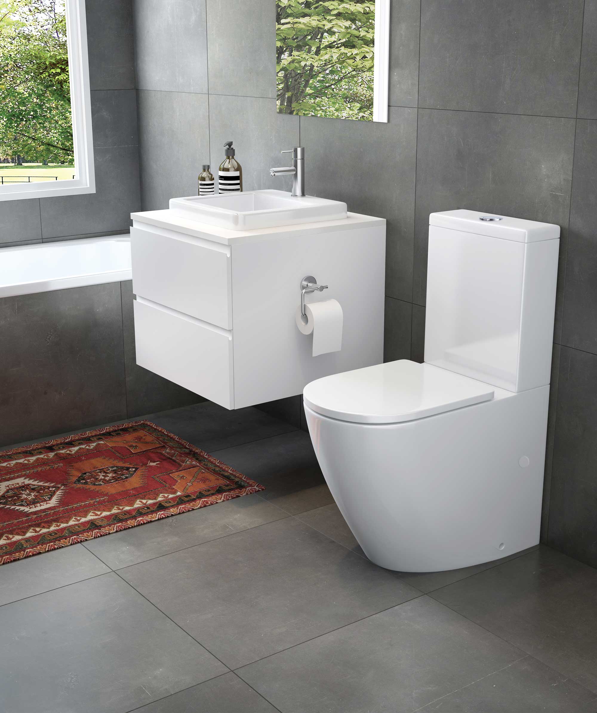 Arko Wall Faced toilet suite - White Gloss - choice of seats