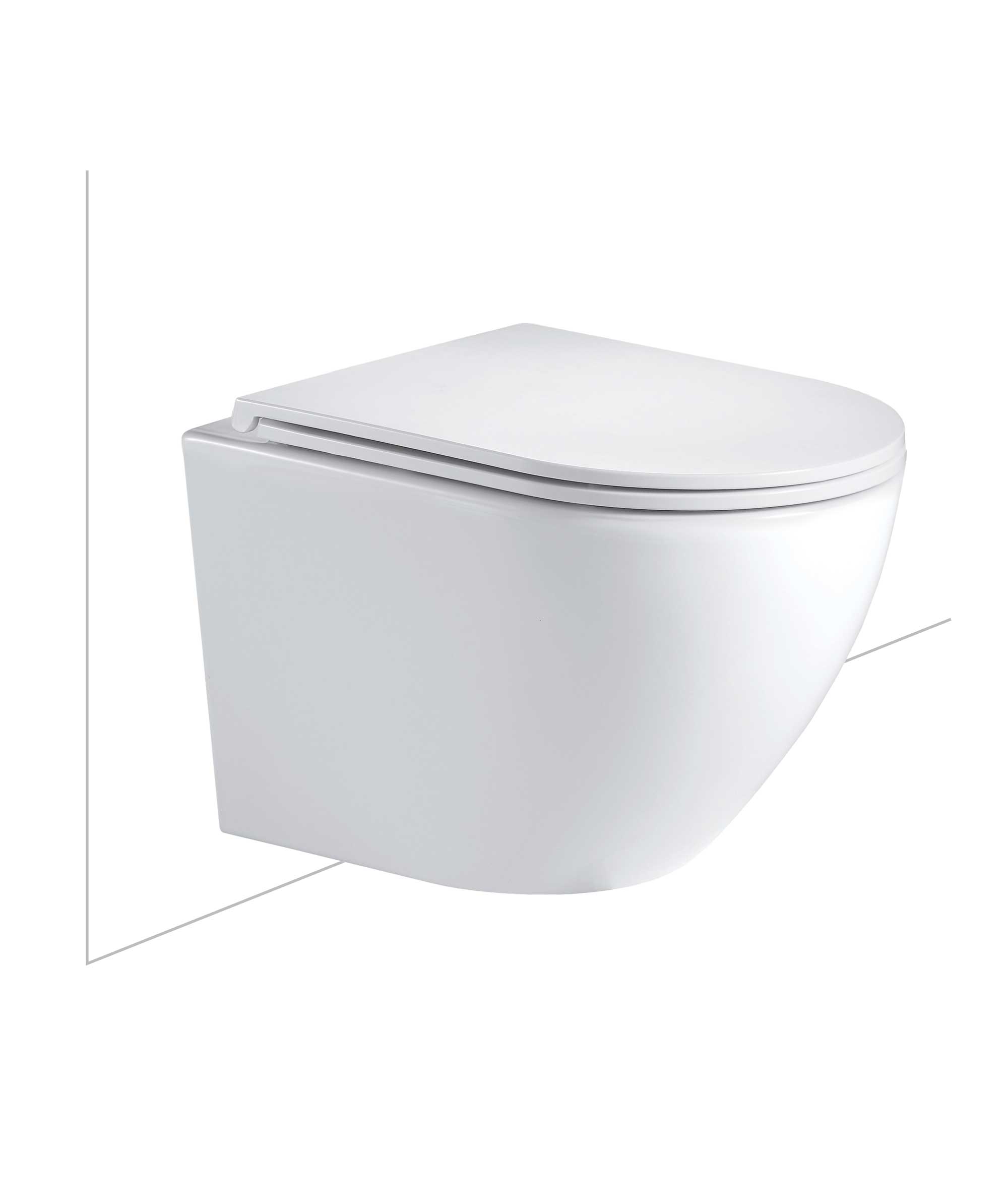 Arko Wall Hung toilet suite - White Gloss - Flat seat
