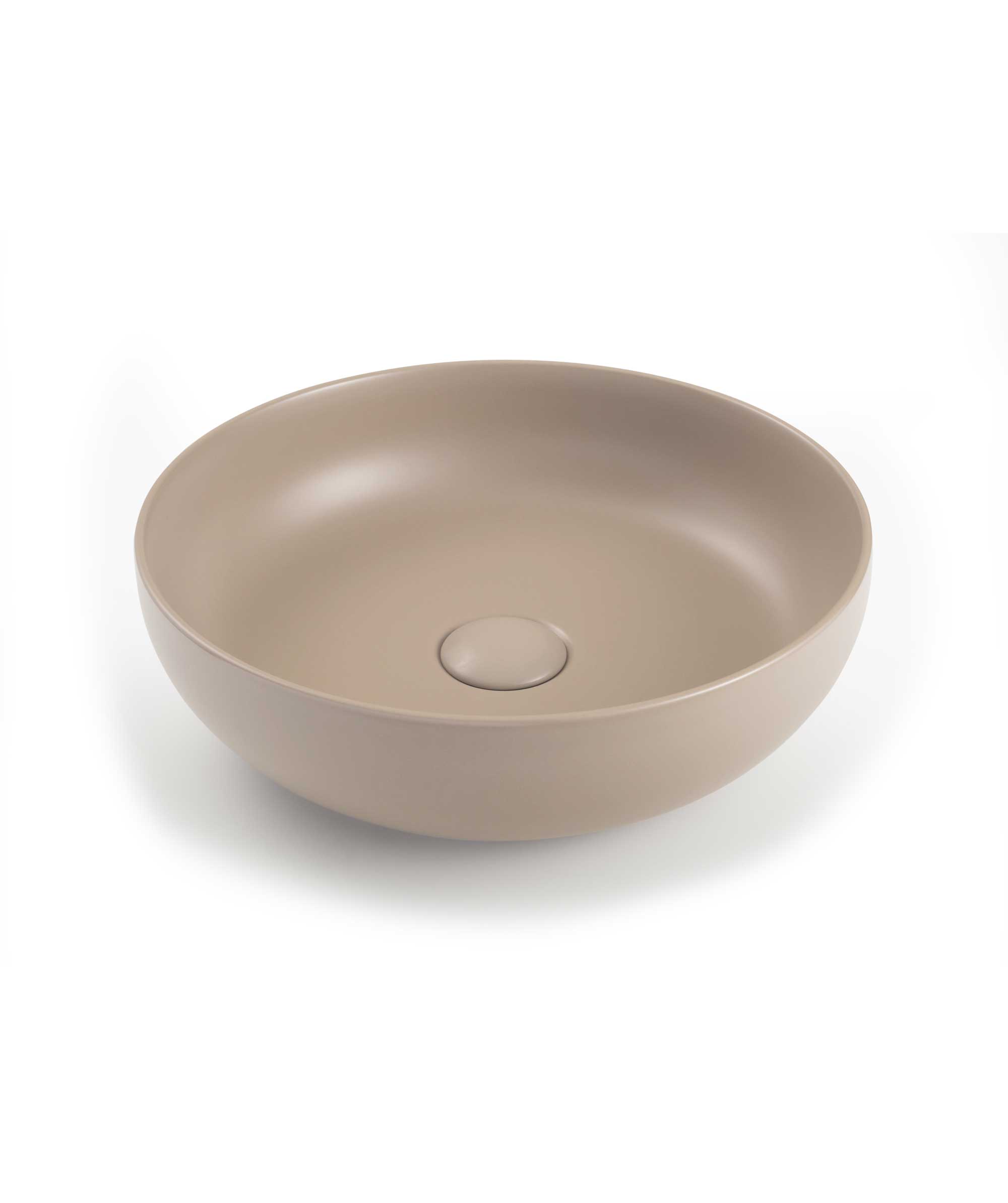 Aurora 380 ceramic basin - Smoky Taupe Silk Matte