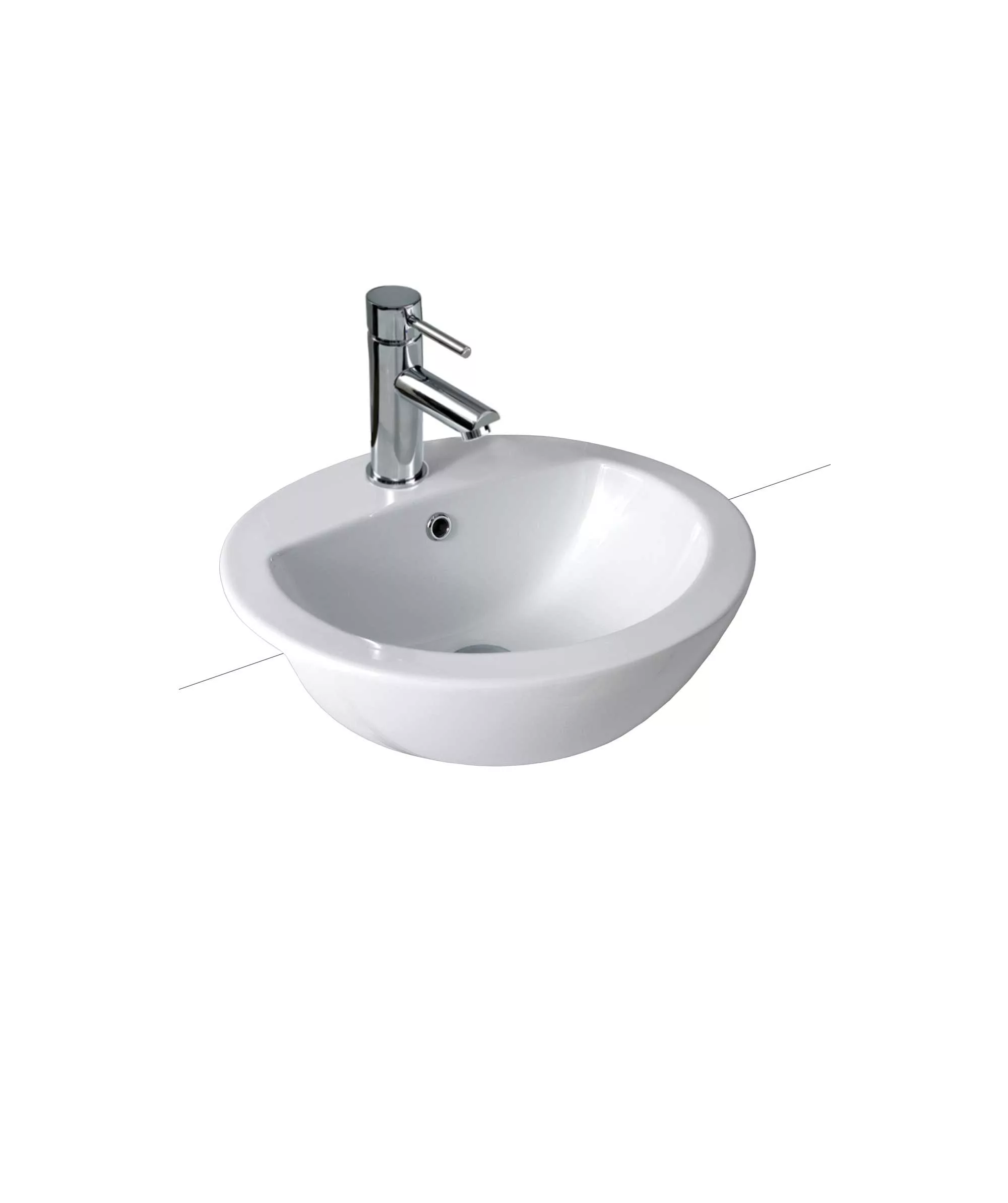 Chios 205 ceramic basin - White Gloss