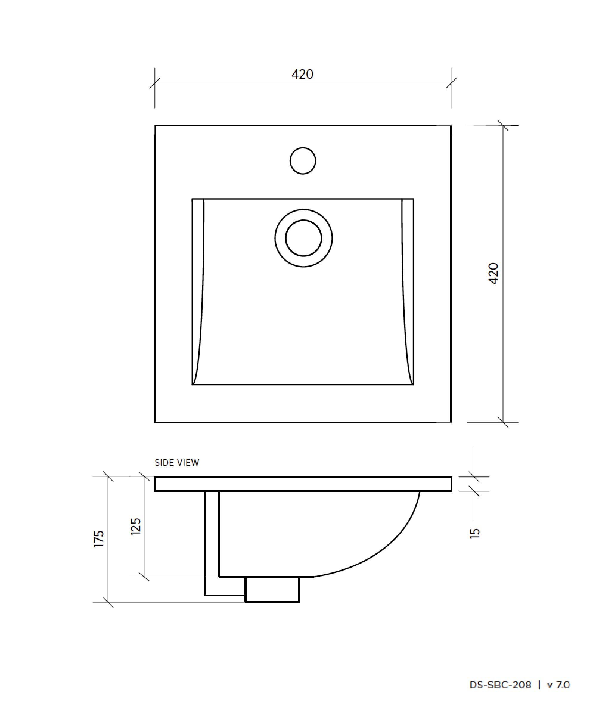 Chios 208 ceramic basin - White Gloss