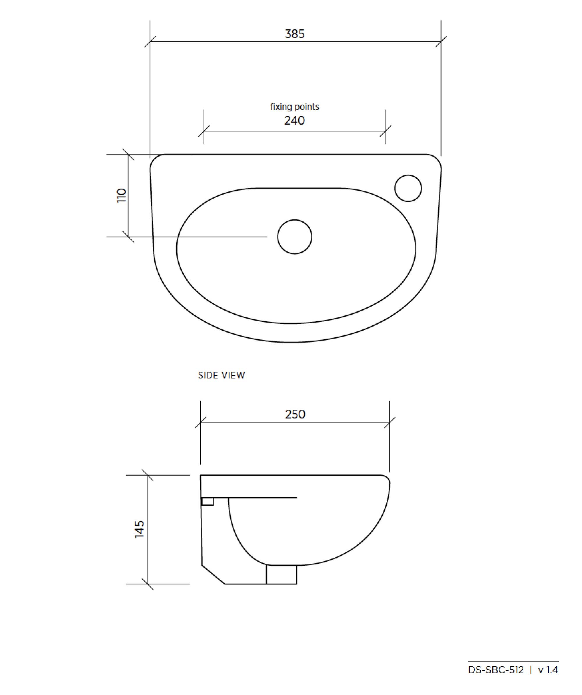Chios 512 ceramic basin - White Gloss