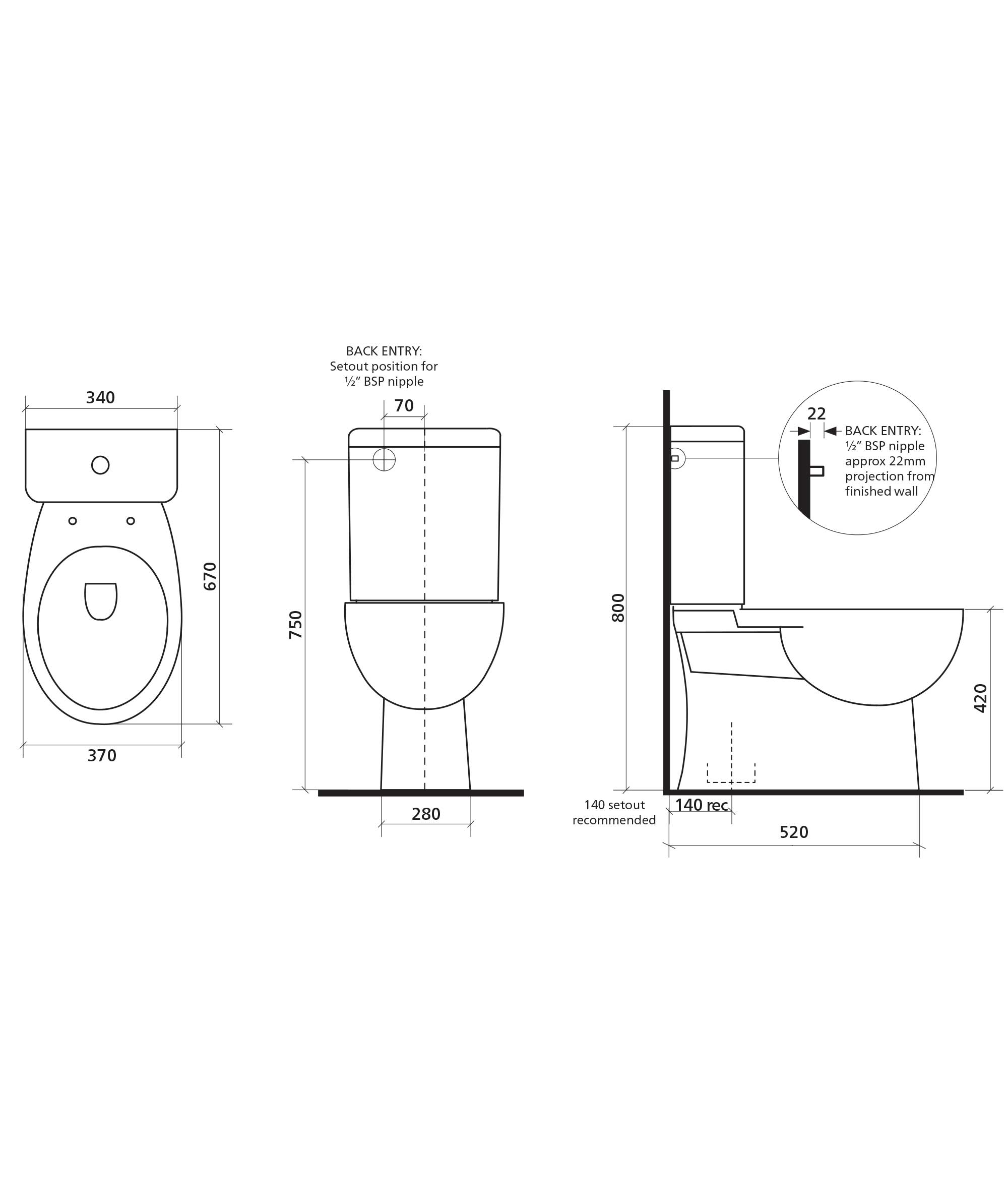 Chios Close Coupled toilet suite