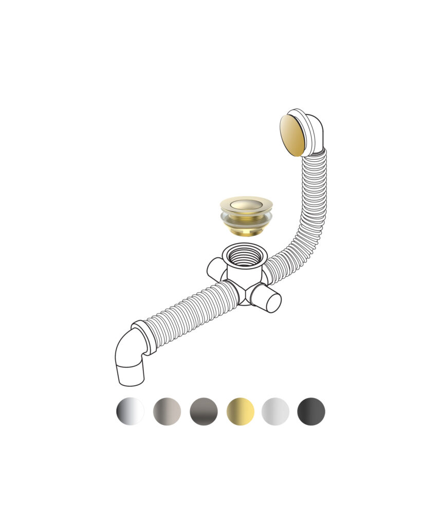 Flexiwaste Bath Installation Kit with Overflow and Pop-out Waste - Premium kit - colour options