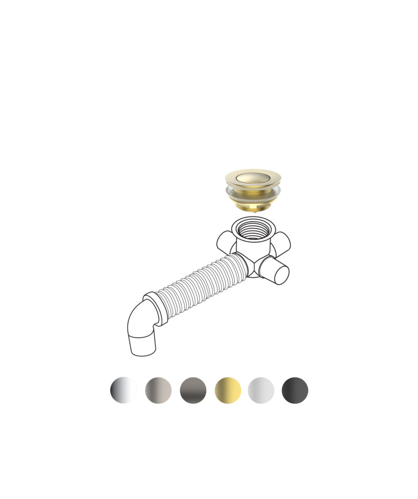 Flexiwaste Bath Installation Kit with Pop-out Waste - Premium kit - colour options