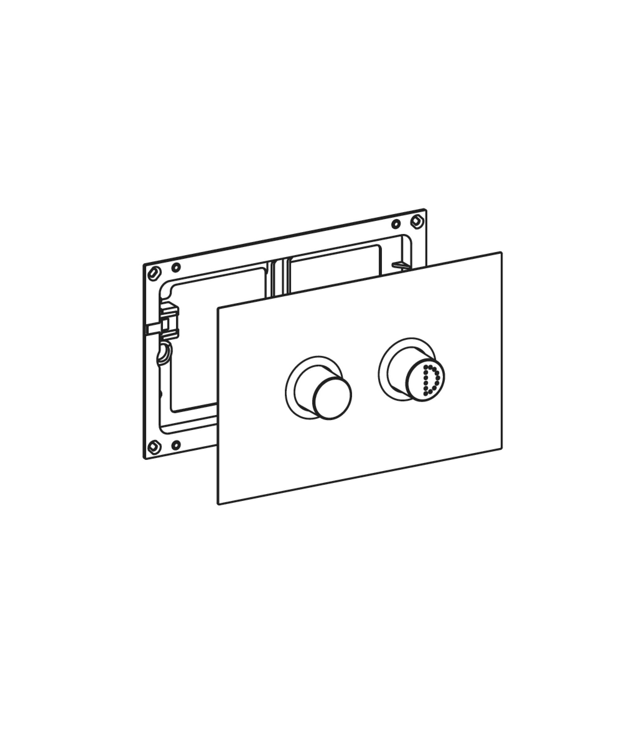 Flush Plate 300 Care - Raised buttons - Pneumatic actuation