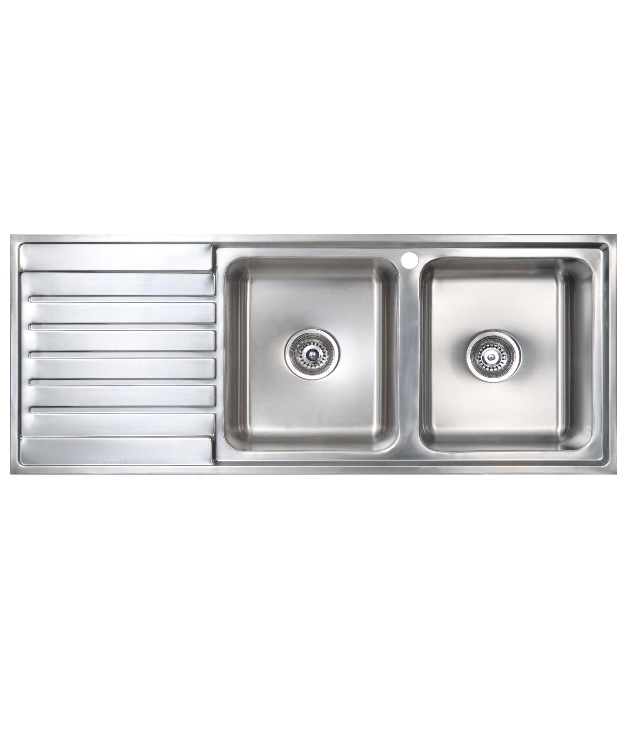Kubic 200 stainless steel sink with drainer