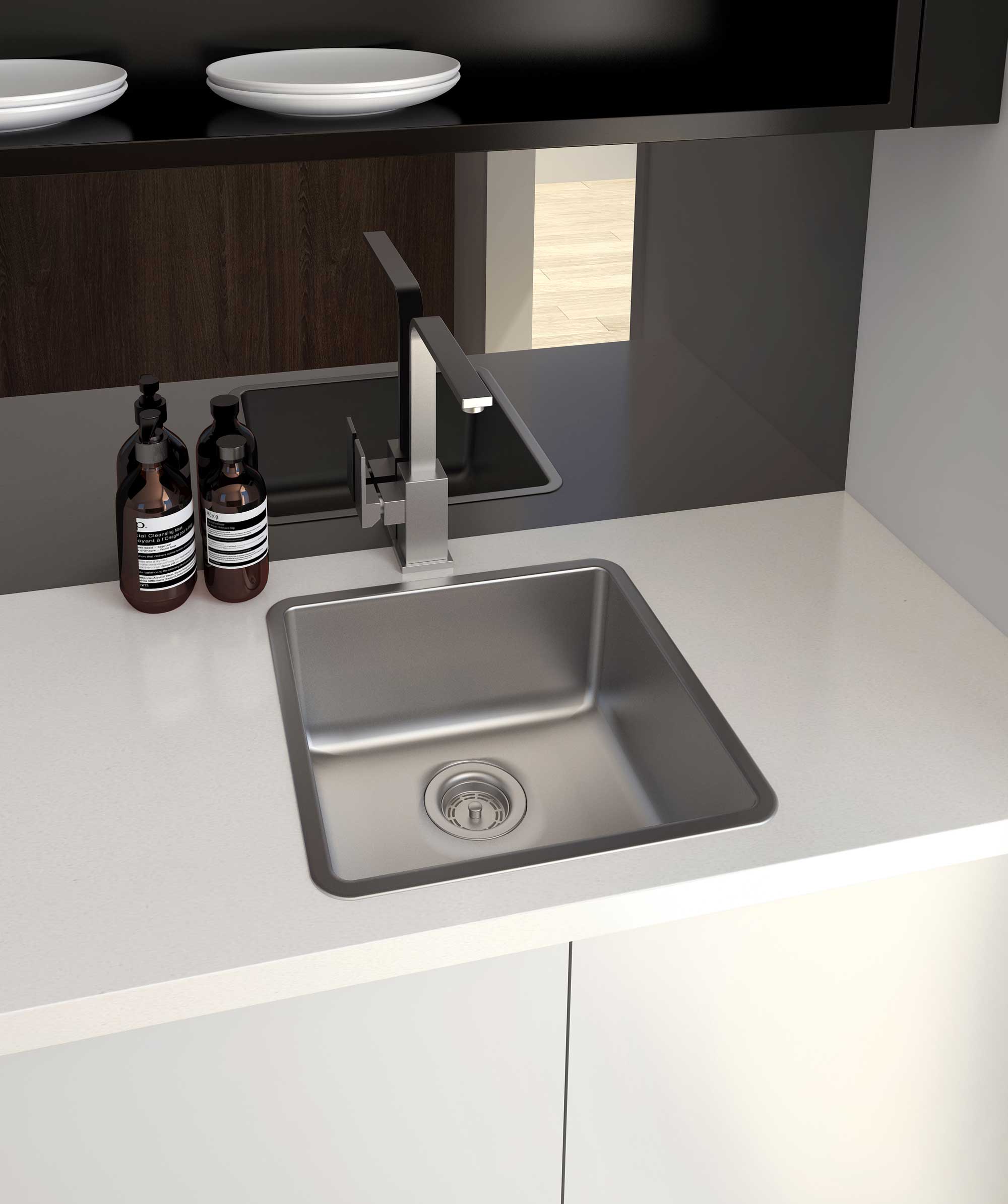 Kubic 400 stainless steel sink