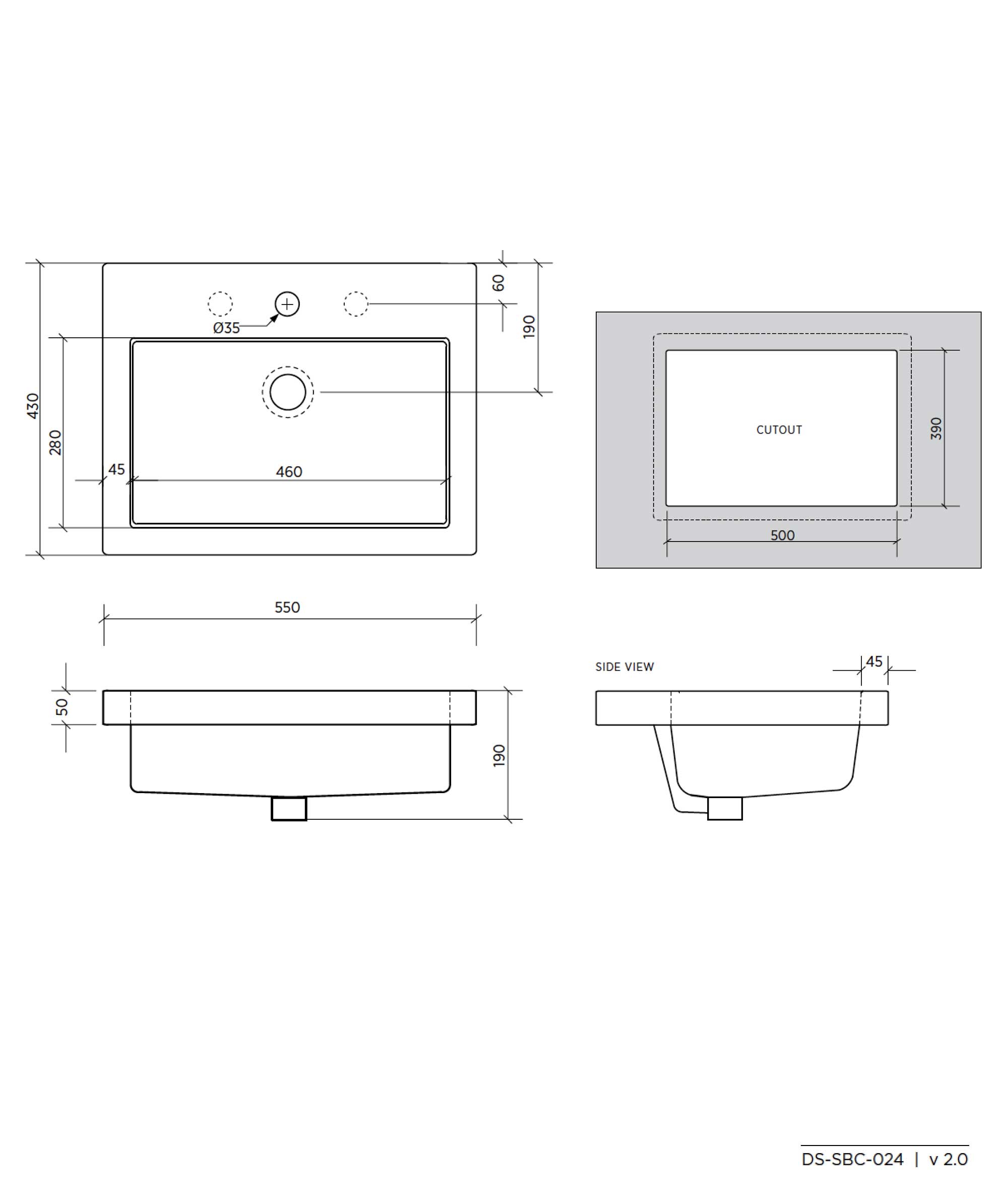 Kyra 024 ceramic basin - White Gloss