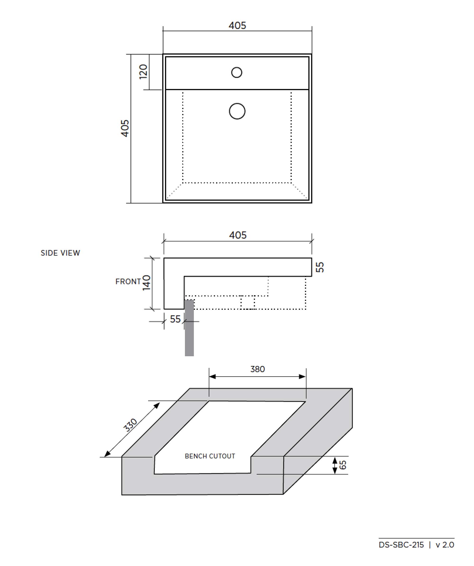 Kyra 215 ceramic basin - White Gloss