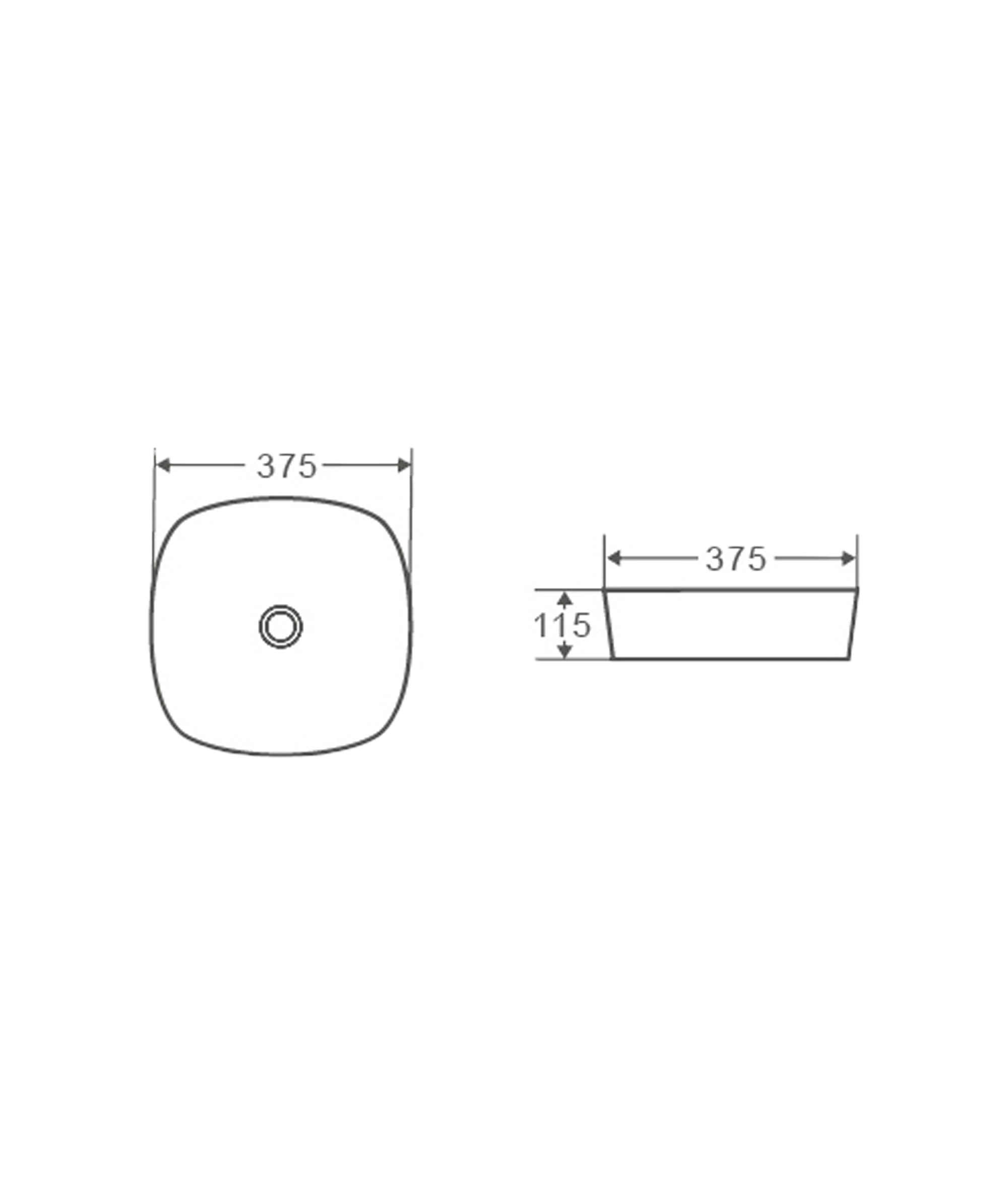 Limni 370 ceramic basin - Black Silk Matte