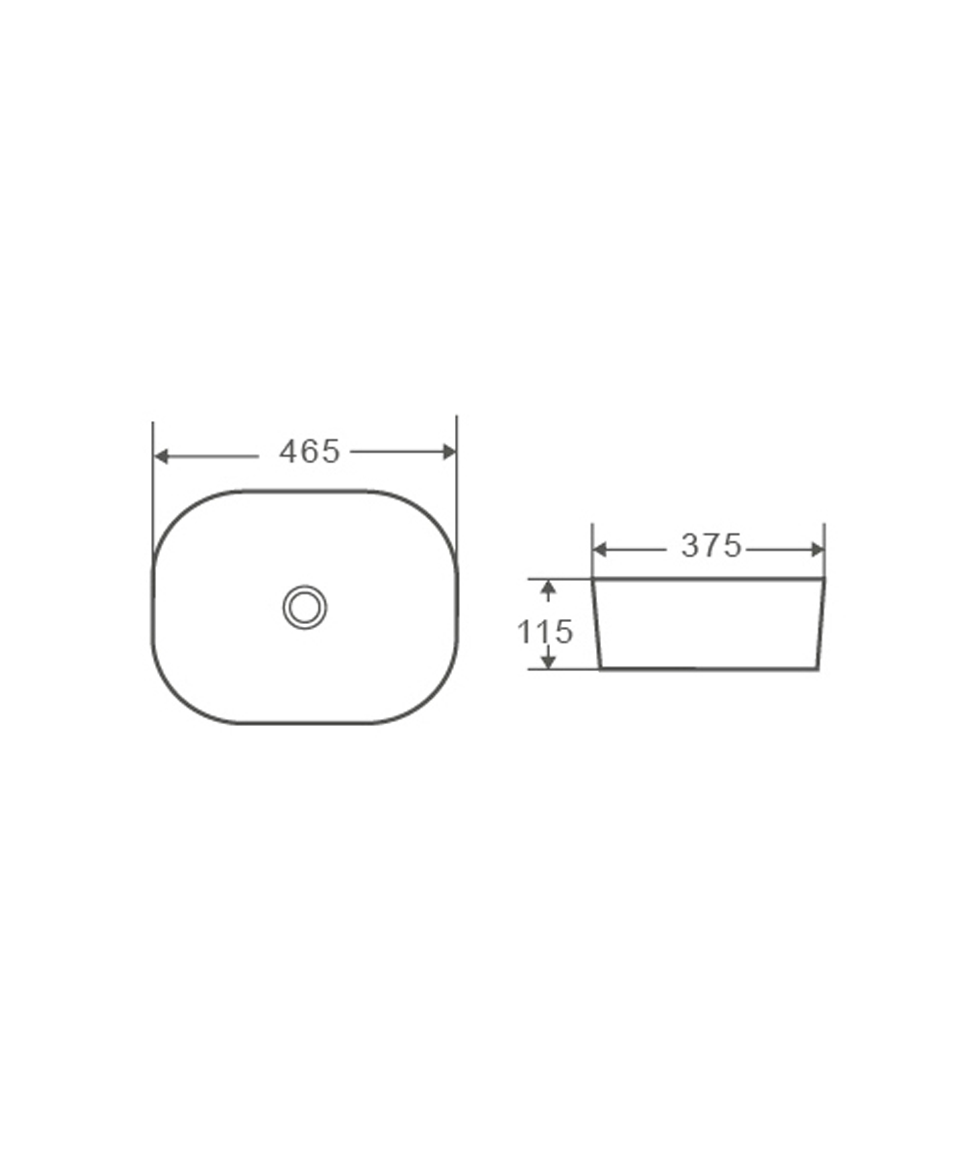 Limni 465 ceramic basin - Black Silk Matte