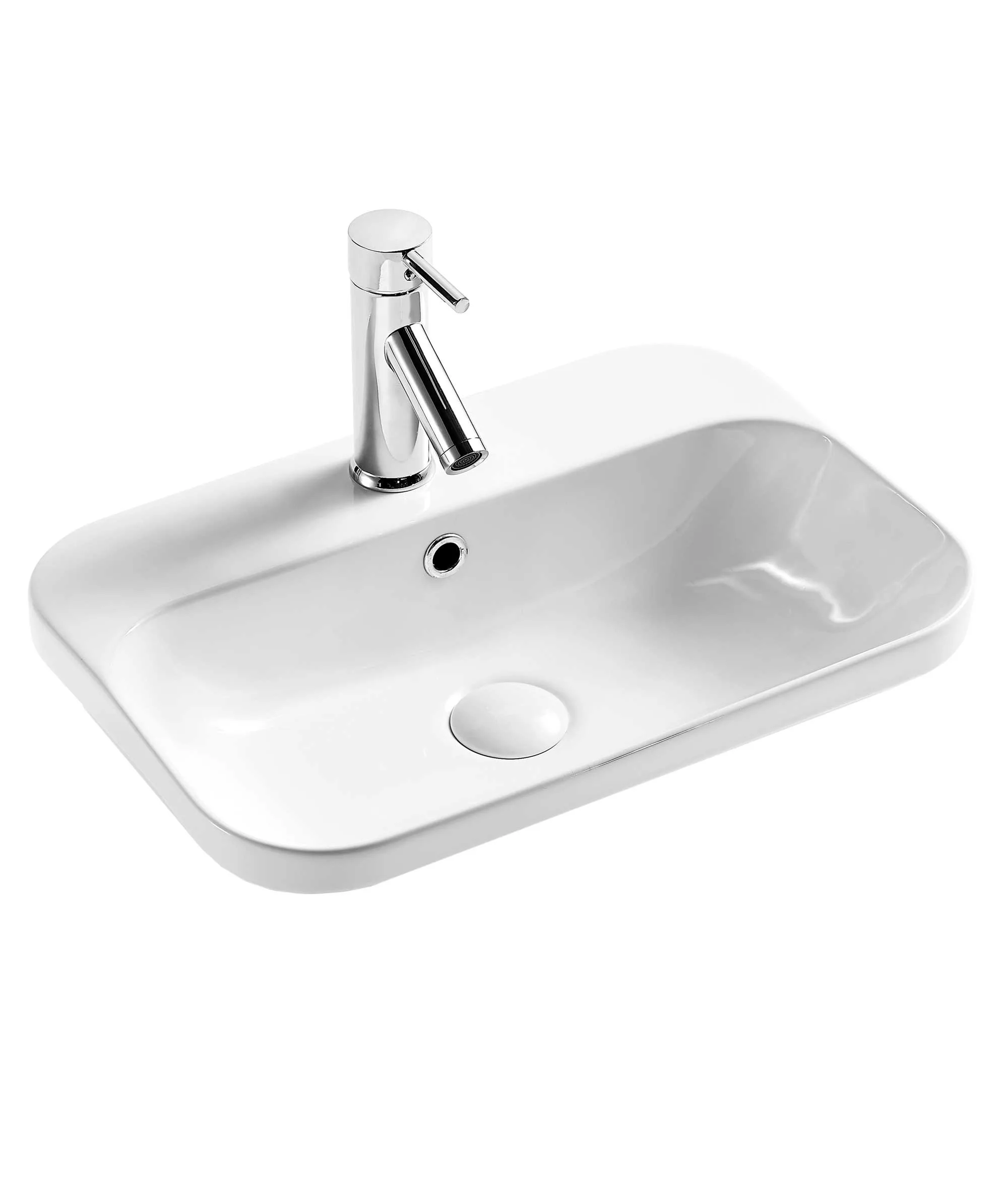 Limni 530 ceramic basin - White Gloss