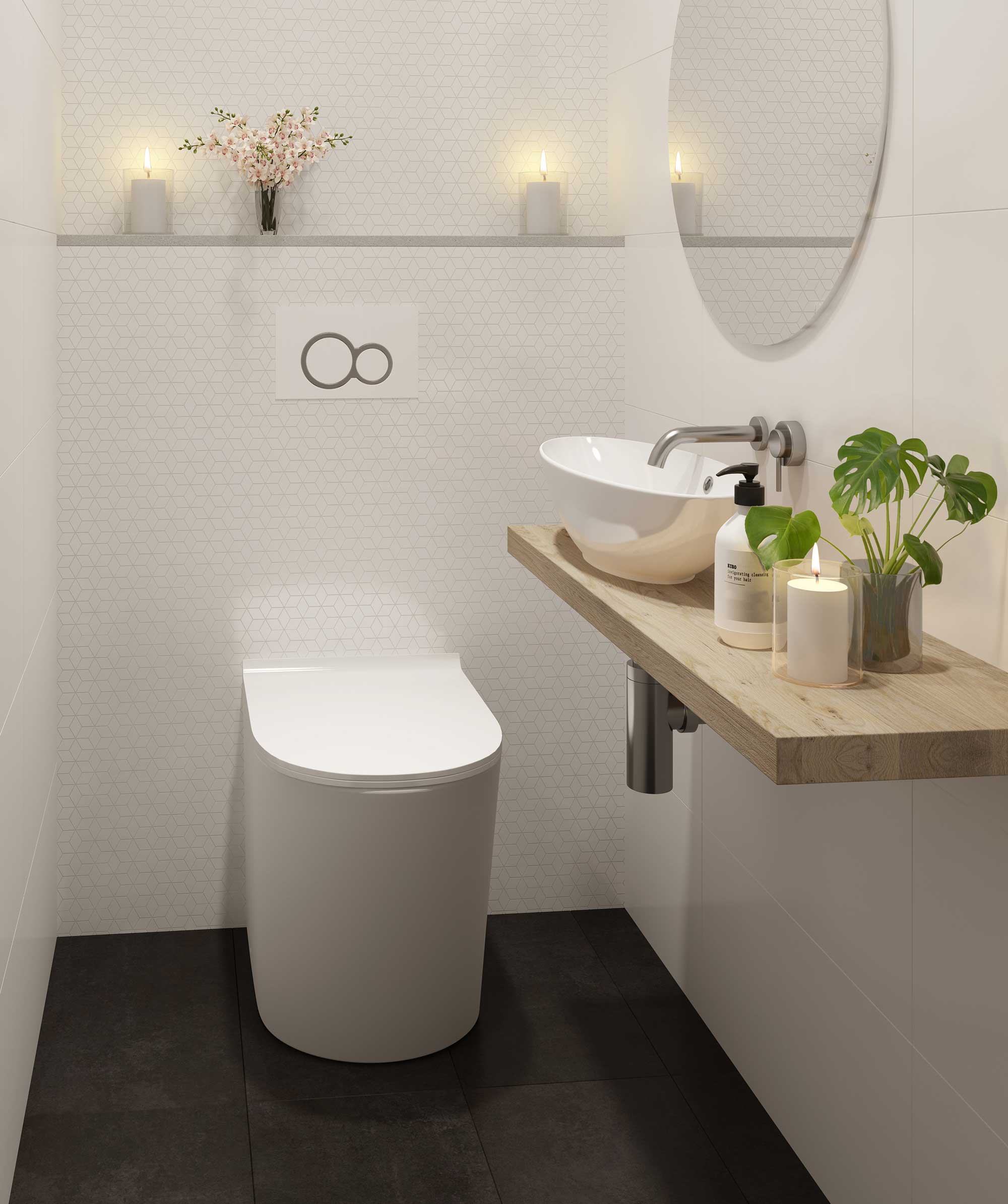 Modia Floor Mount toilet suite - choice of seats