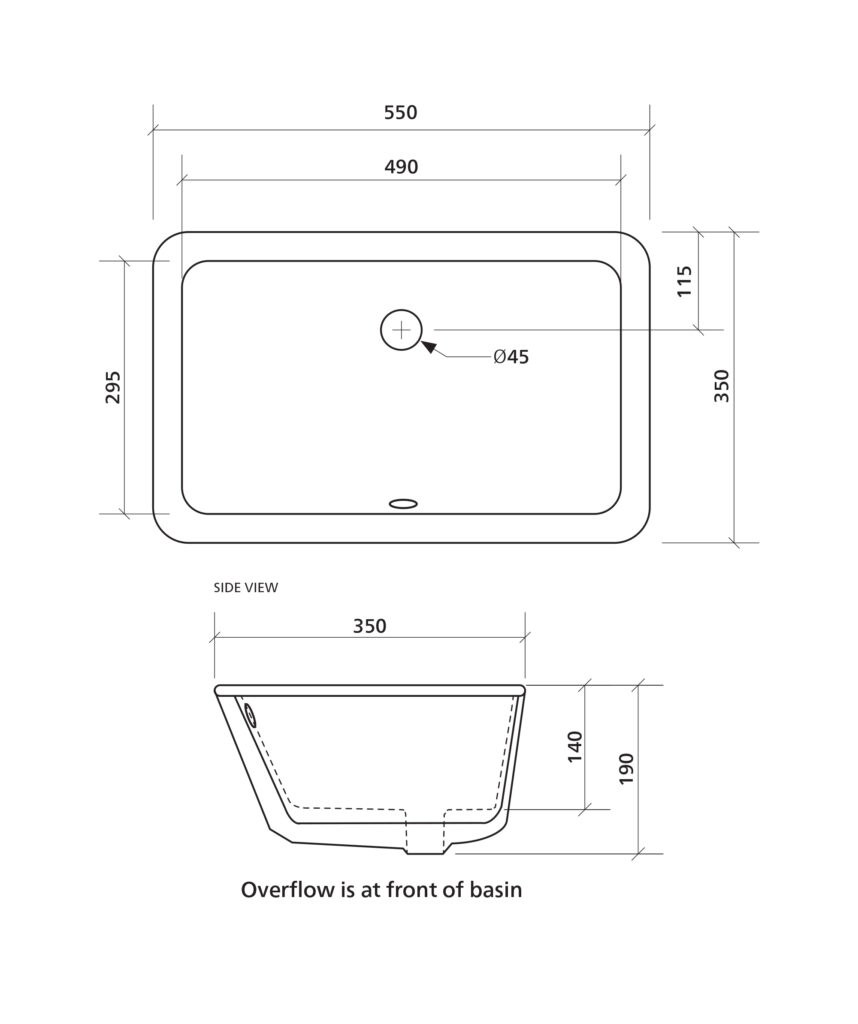 Plati 204 ceramic basin - Black Silk Matte