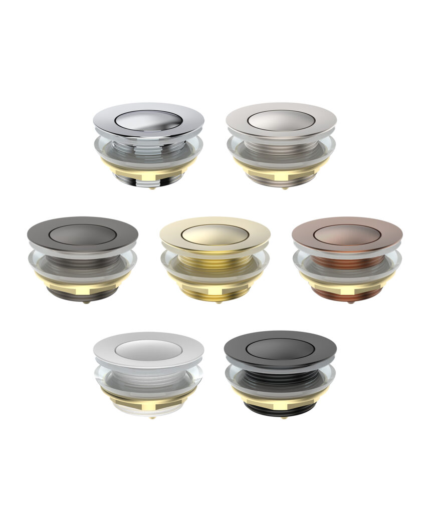 Pop-out Bath Waste - for baths with integrated overflow - colour options