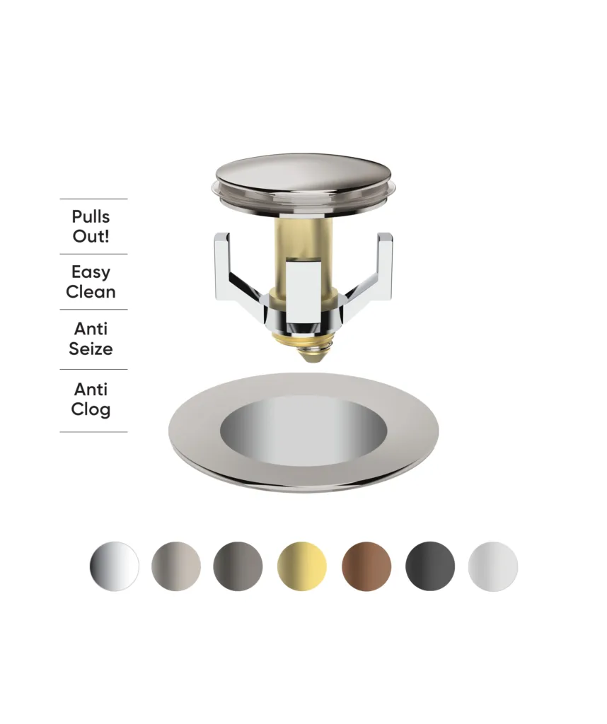 Pop-out Bath Waste - for baths with integrated overflow - colour options