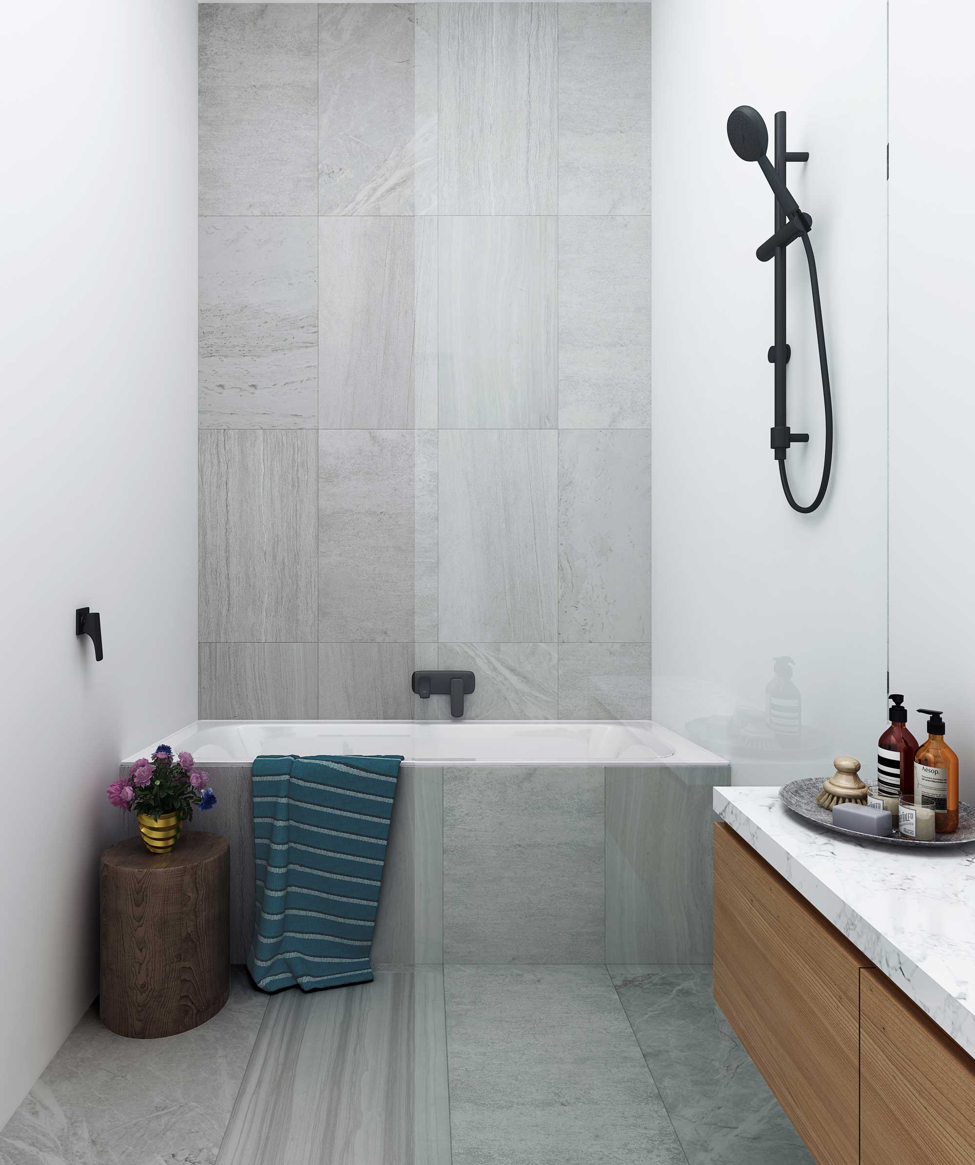 Chios 102 (Tondo) inset bath - no overflow
