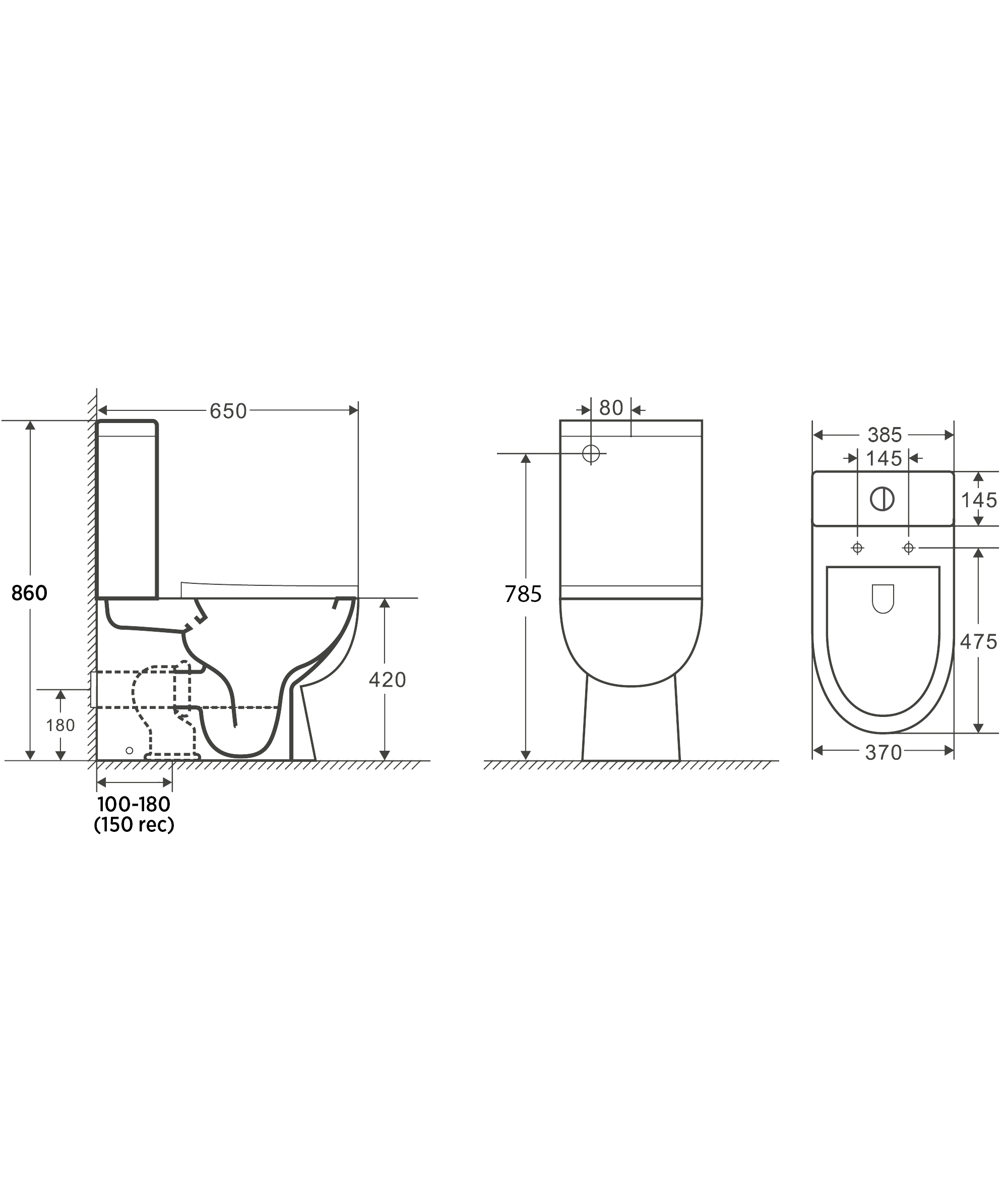Syros Wall Faced toilet suite
