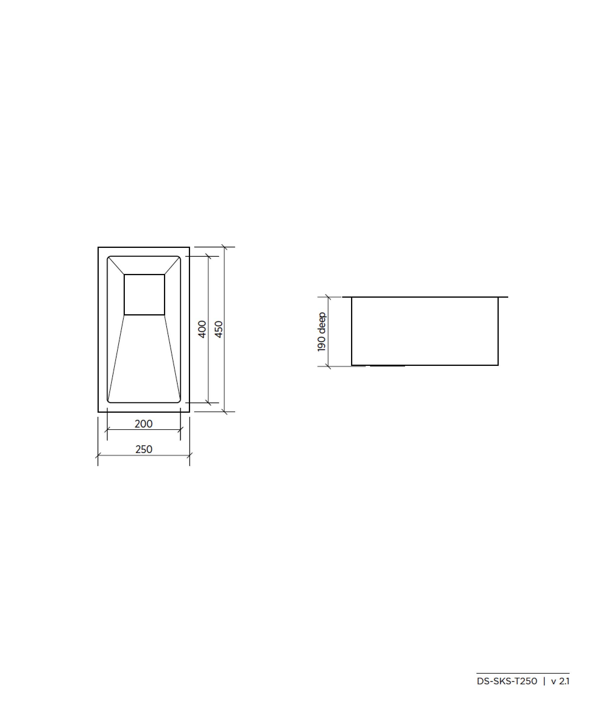 Tetra 250 stainless steel sink