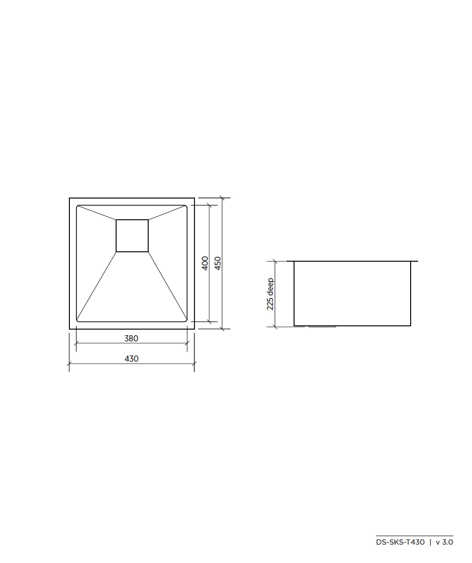 Tetra 430 stainless steel sink