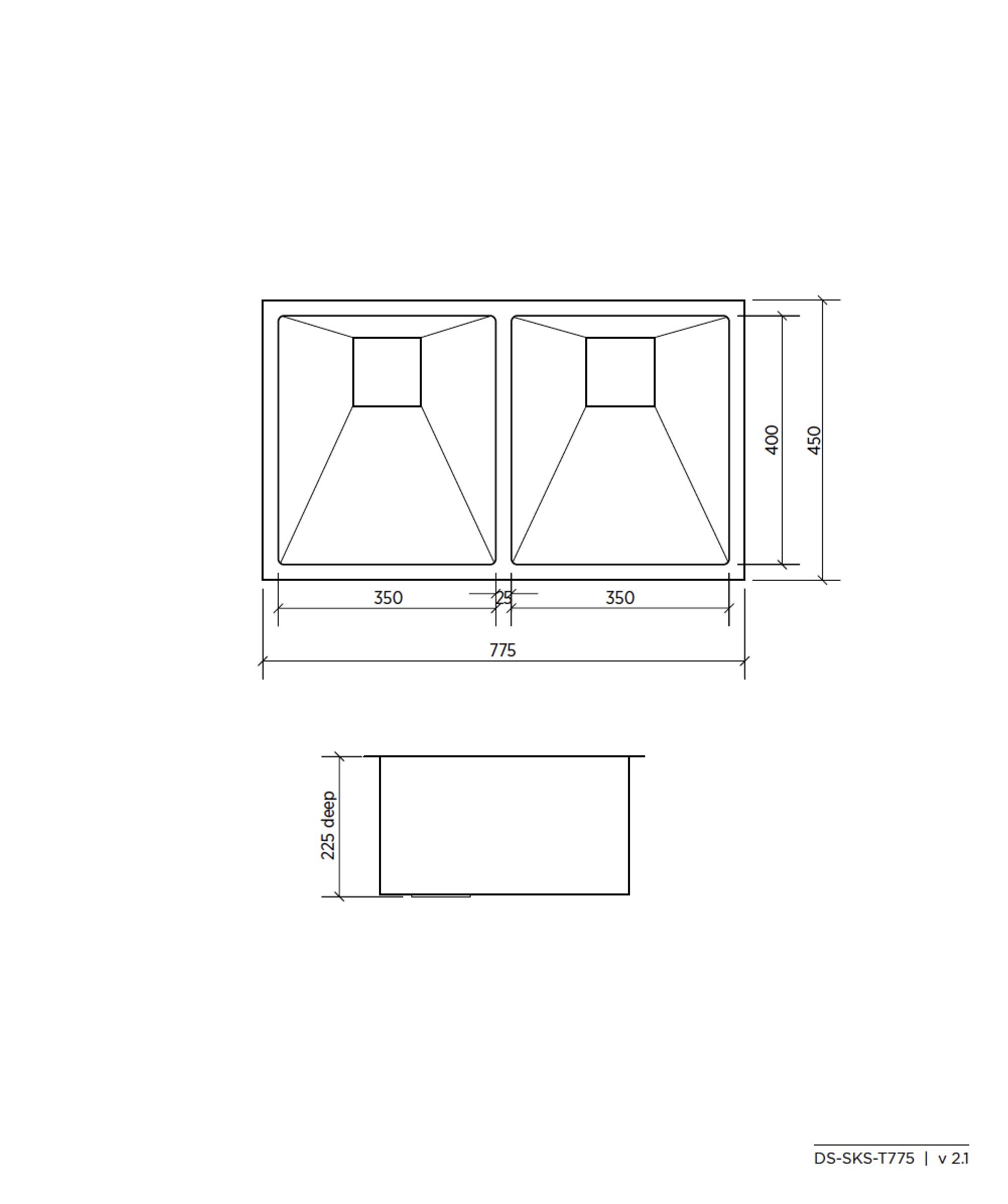 Tetra 775 stainless steel sink