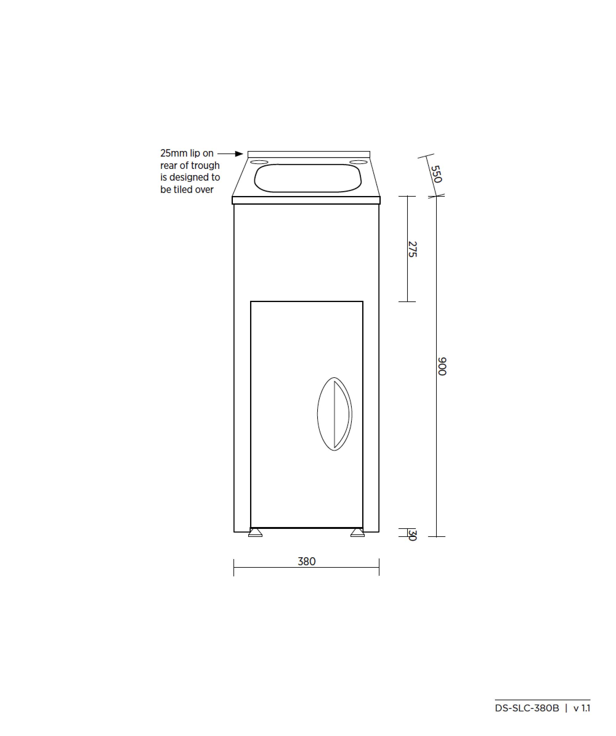 Tilos 380 laundry sink and cabinet 35 litre
