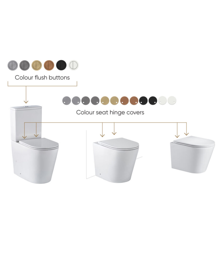 Toilet Colour - Colour Flush Buttons for selected Wall Faced toilet suites