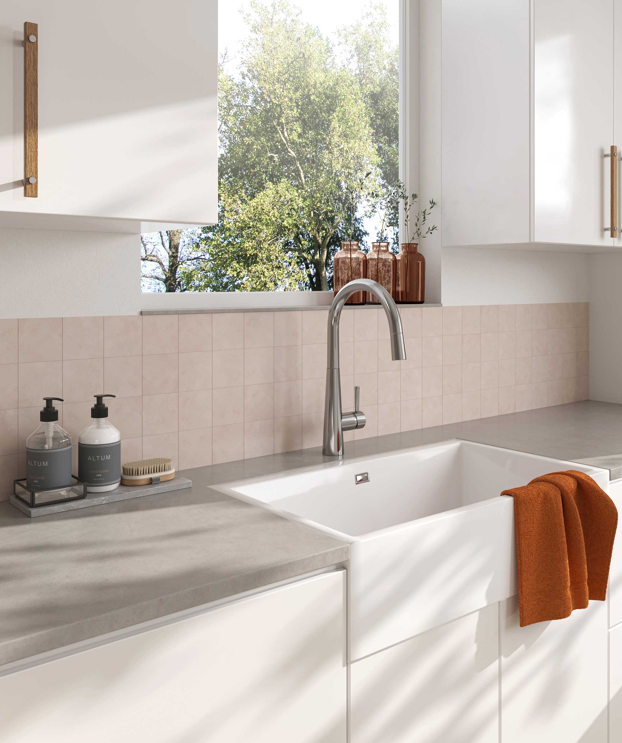 Oros 900 Arqstone sink - White