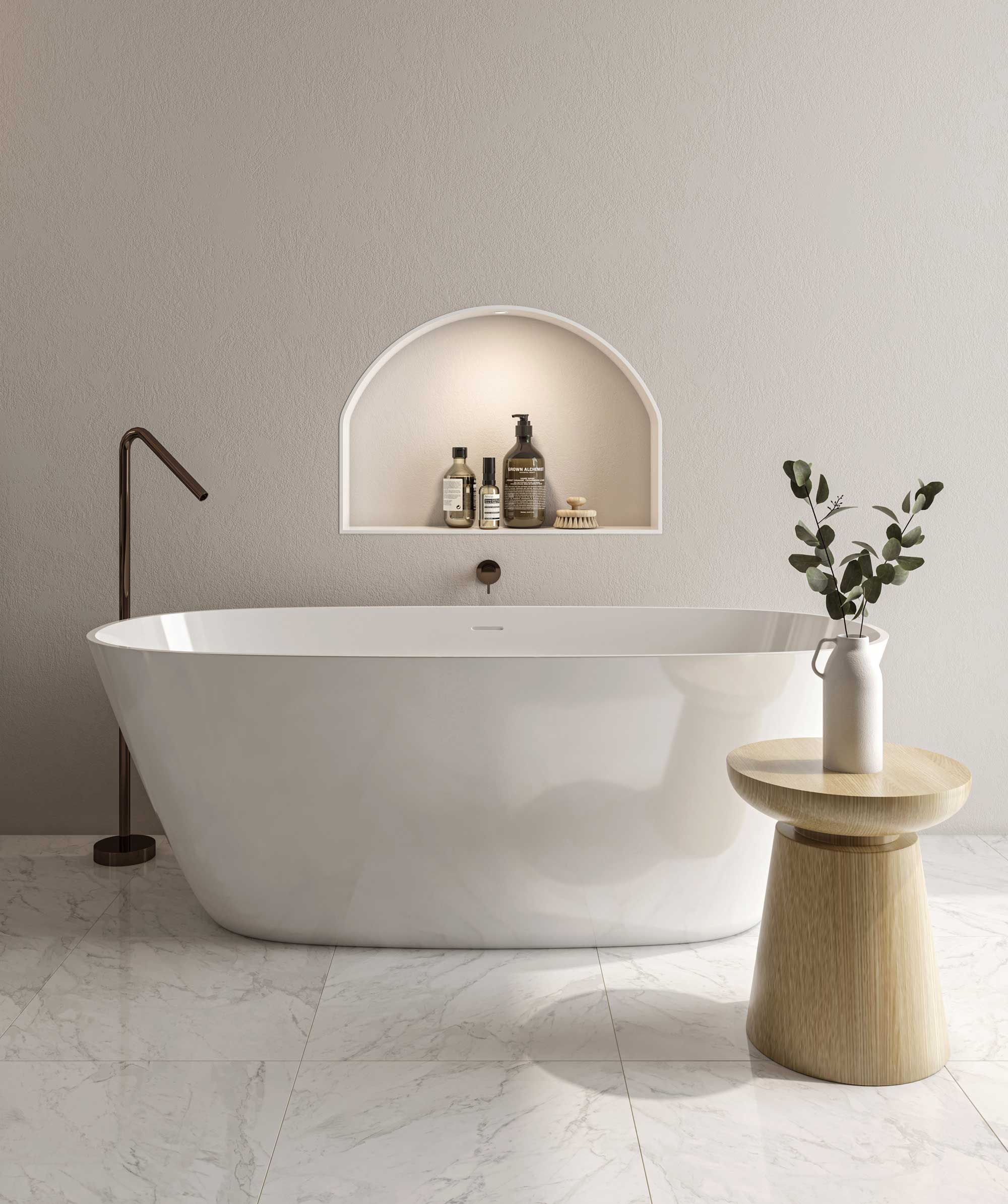 Syros 105 freestanding bath - with integrated slot overflow