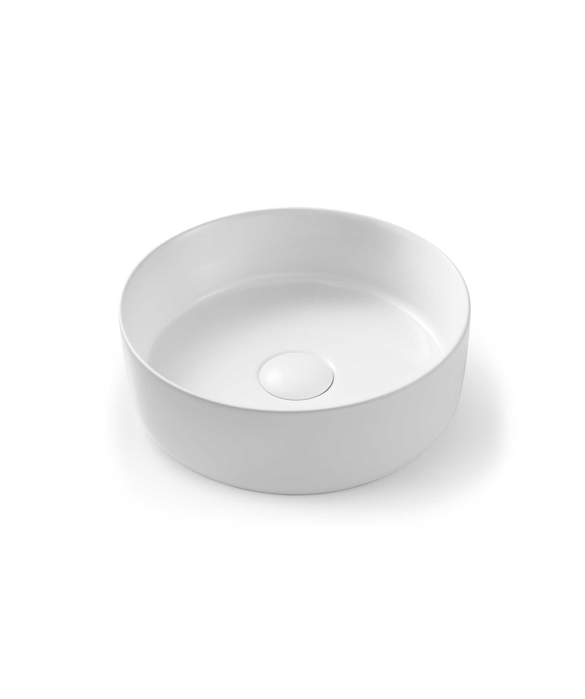 Arko 310 ceramic basin - White Silk Matte - compact size
