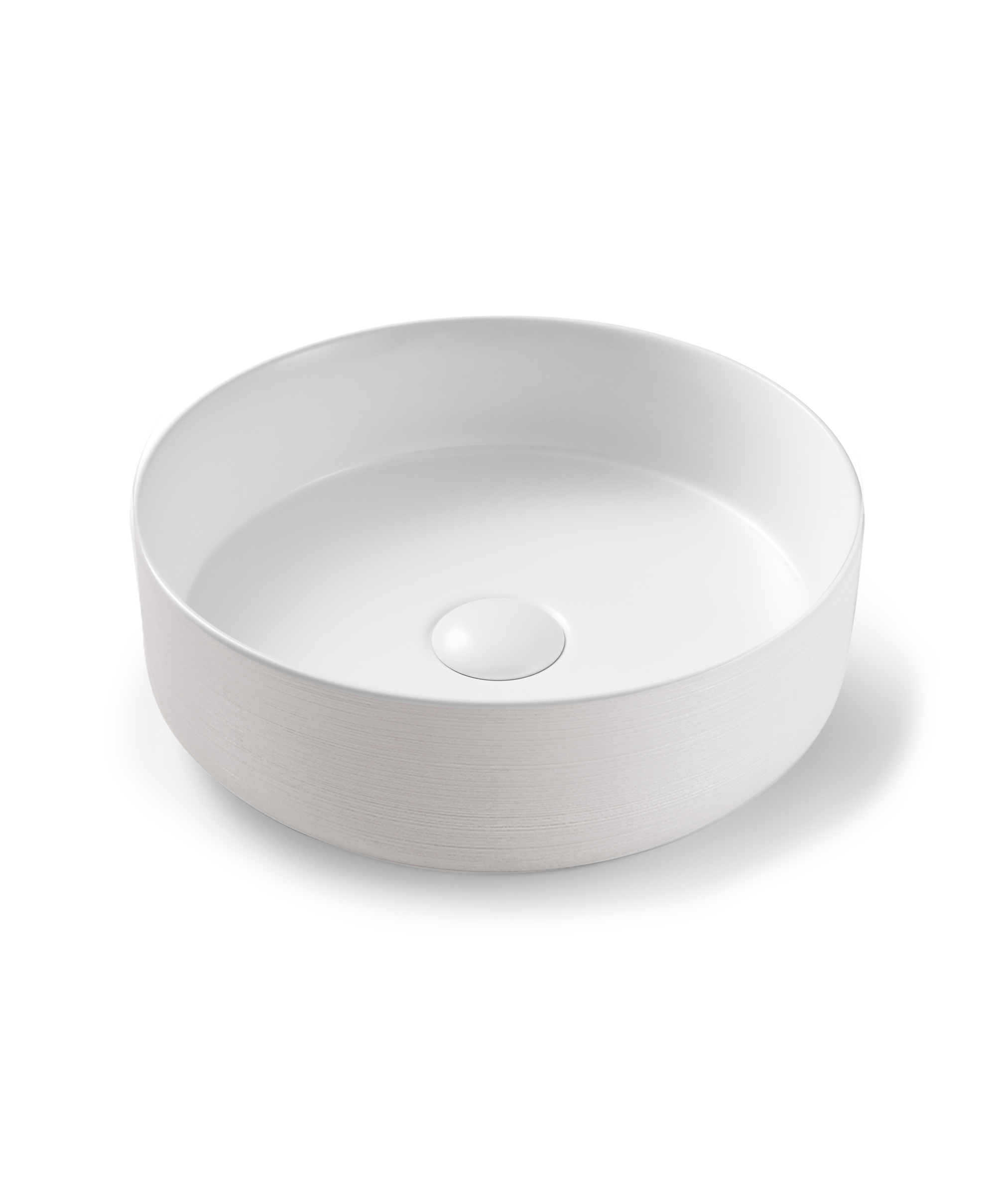 Arko 355 ceramic basin - White Texture outer, White Gloss inner