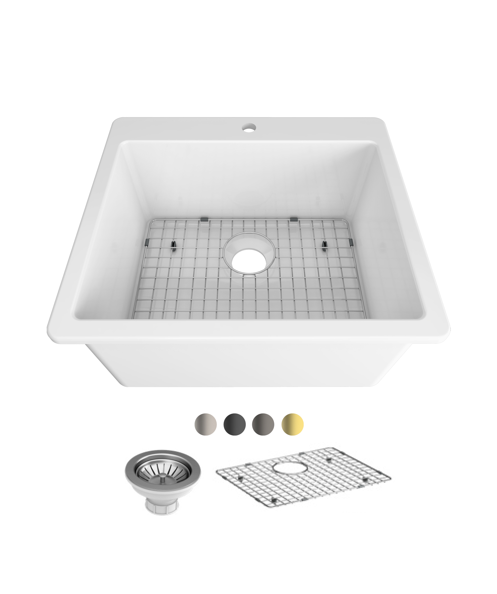 Eva 635 fireclay ceramic laundry sink + optional extras