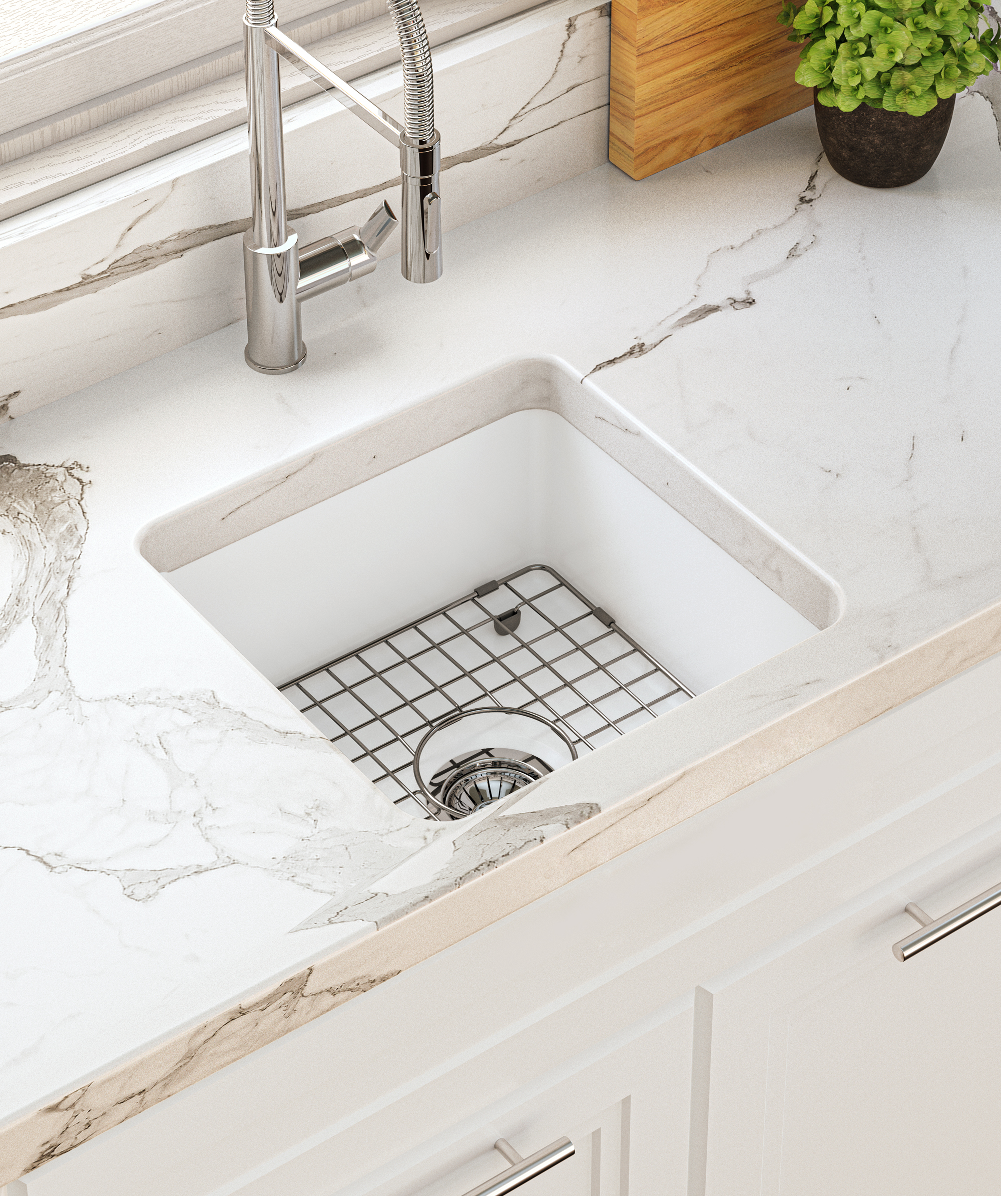 Odessa 460 Dual Mount fireclay ceramic sink + optional extras