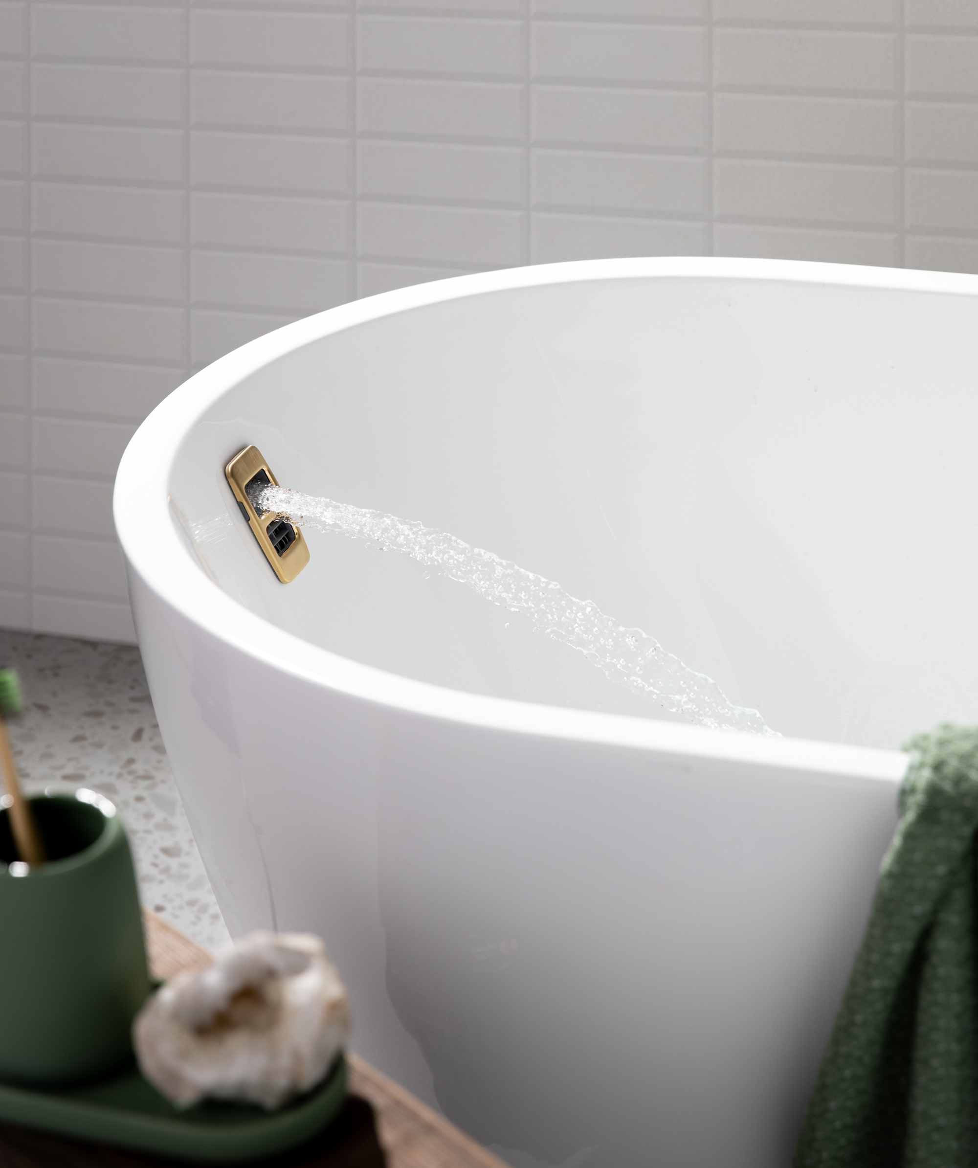 Arko 120 freestanding bath - White Gloss - with Smartfill system