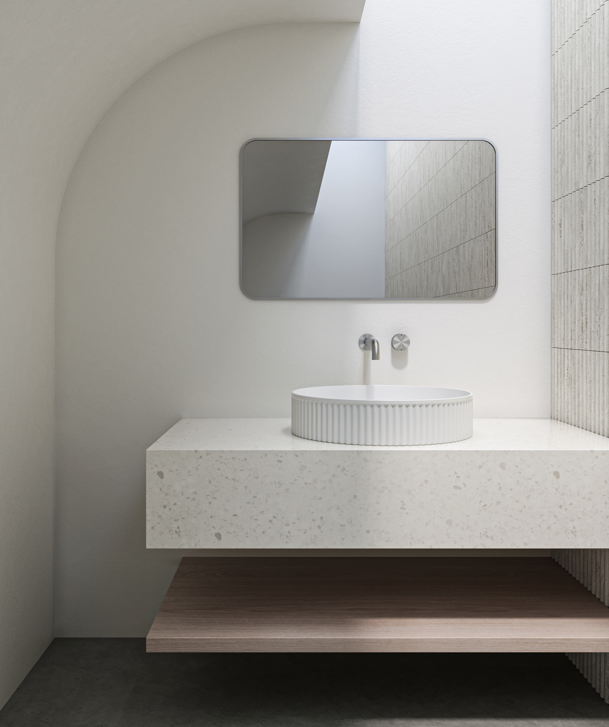Cleo 400 ceramic basin - White Gloss