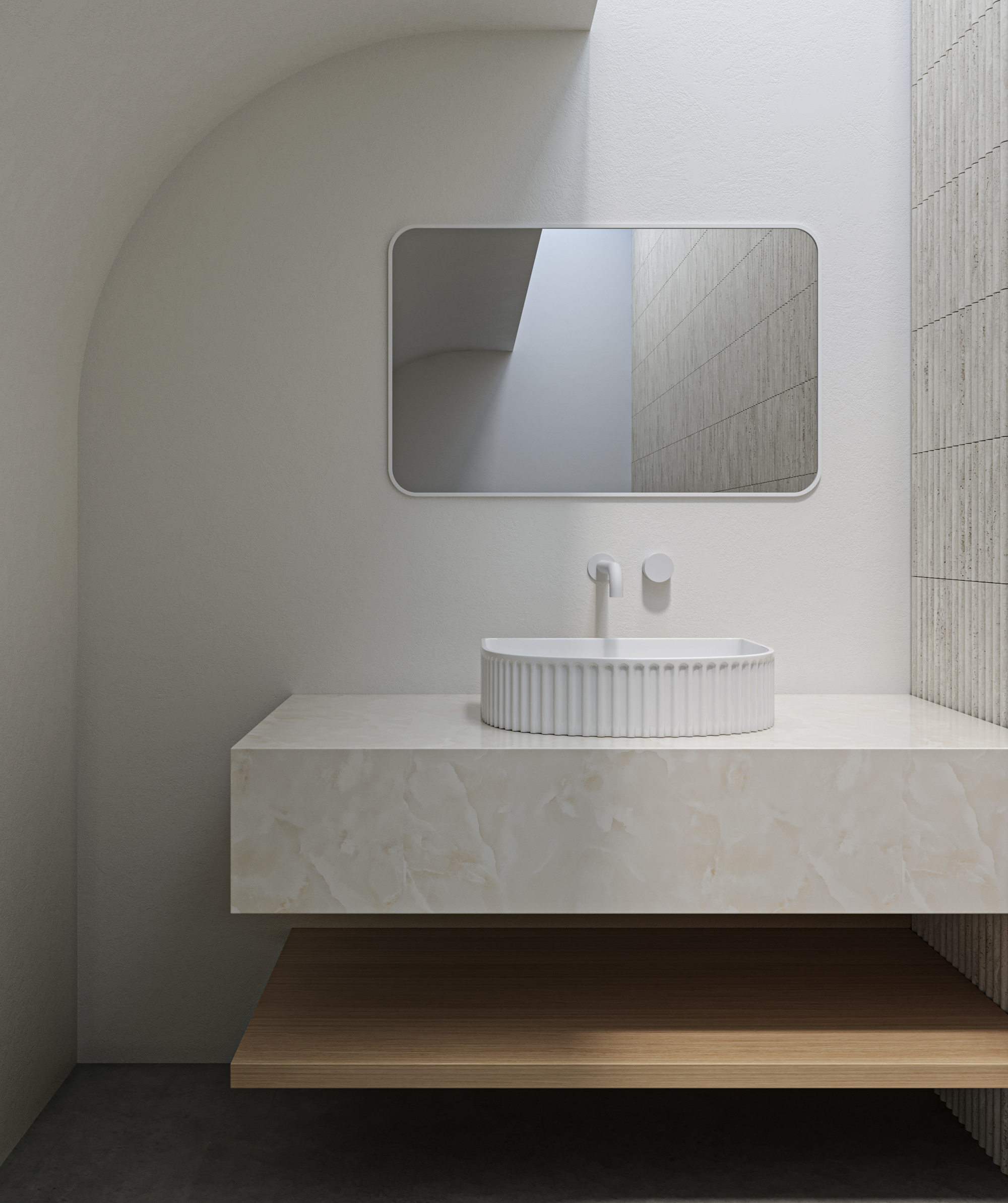 Cleo 410 ceramic basin - White Gloss
