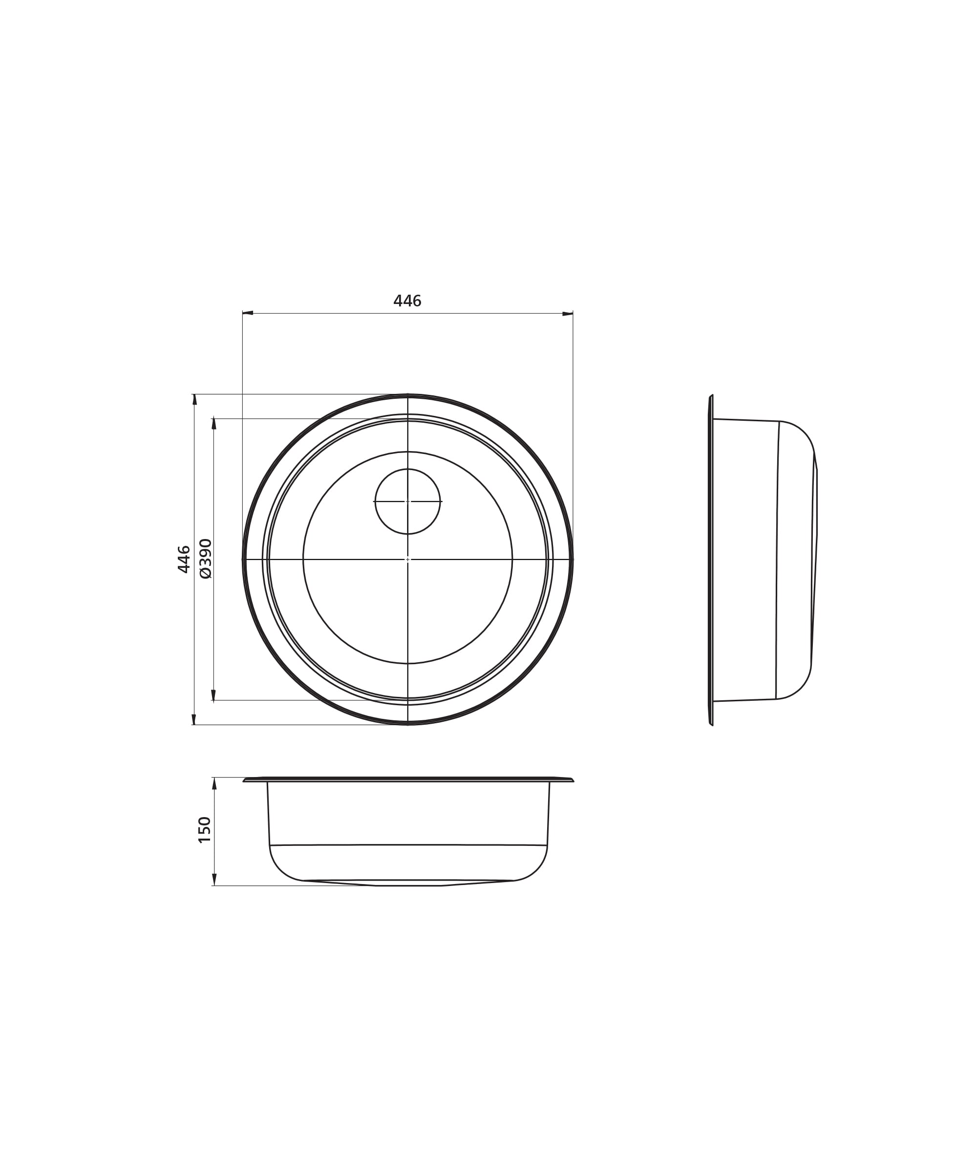 Acero 446 stainless steel sink