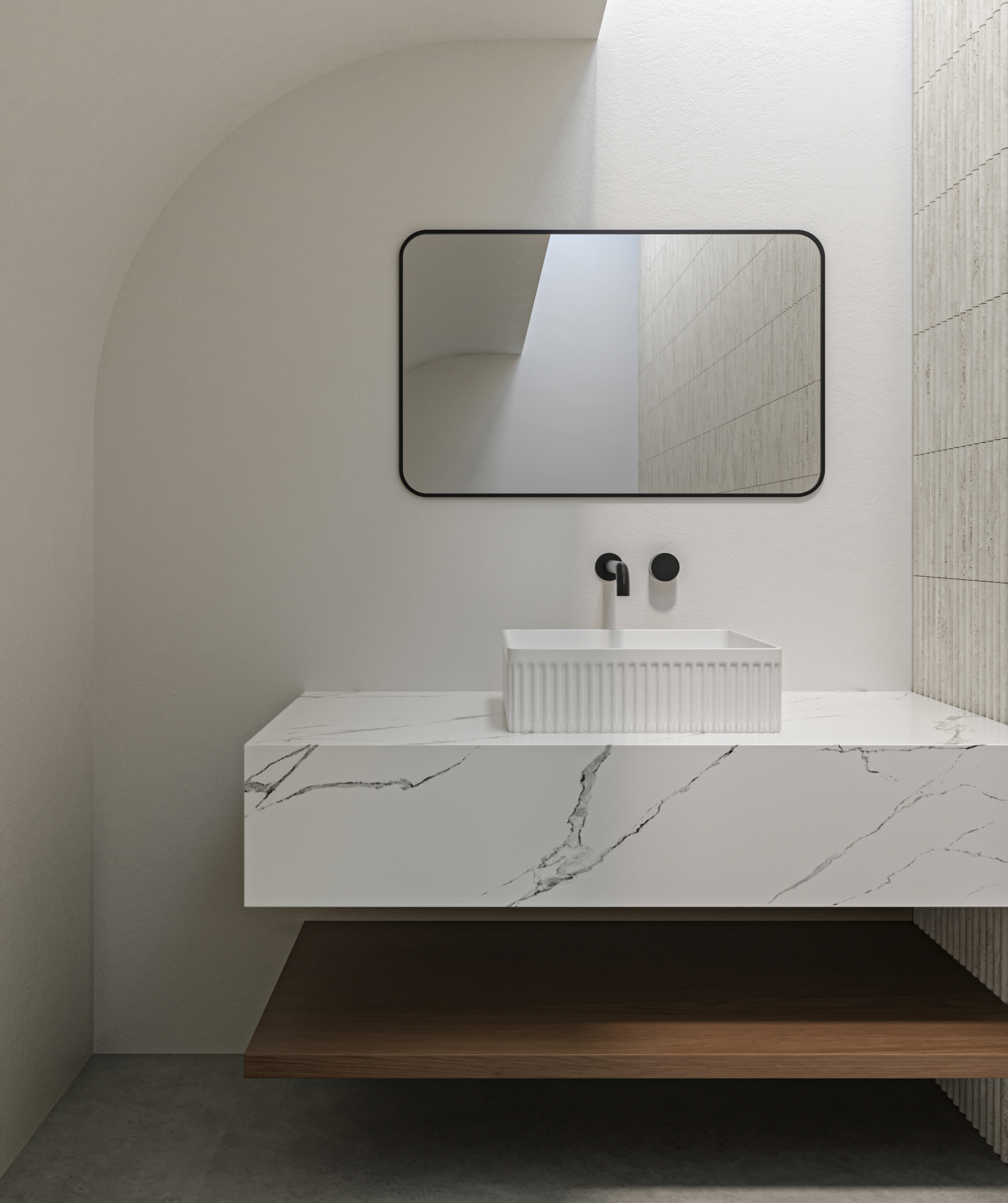 Cleo 365 ceramic basin - White Gloss