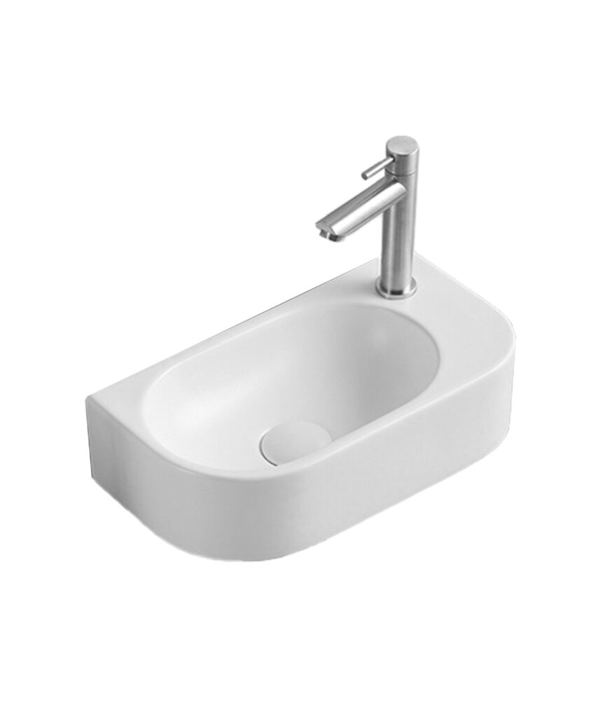 Arko 485 ceramic basin - White Silk Matte
