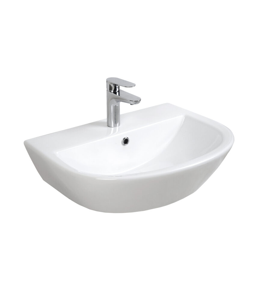 Chios 600 Care ceramic basin - White Gloss