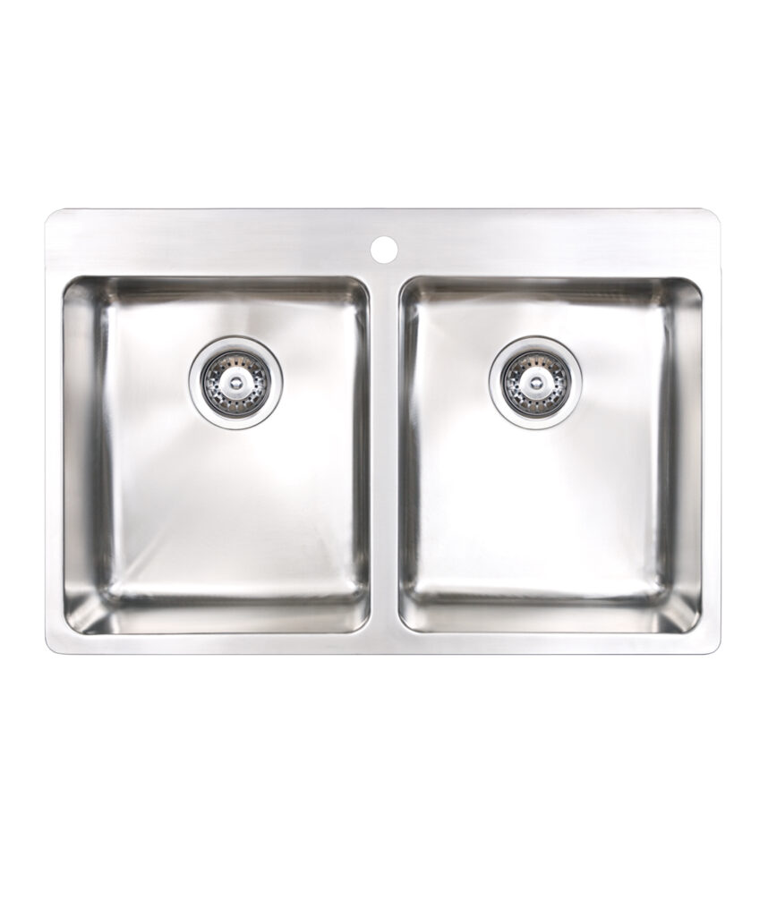 Kubic 760 stainless steel sink with tap landing