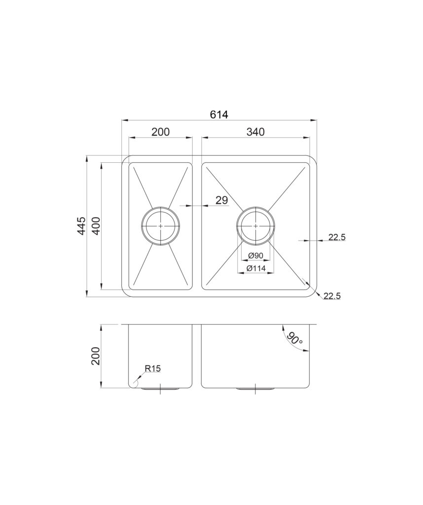 Leto 560 stainless steel sink