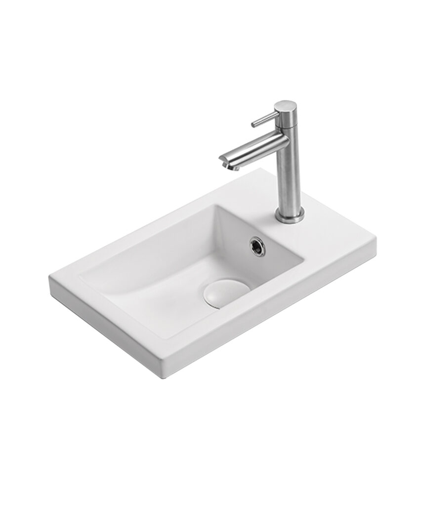 Plati 245 ceramic basin - White Silk Matte
