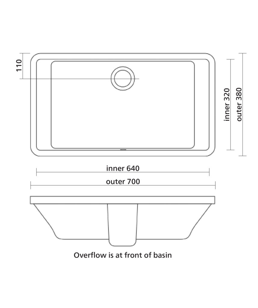 Plati 700 ceramic basin - White Gloss