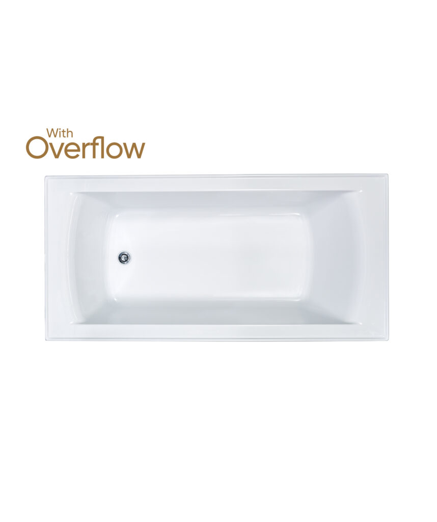 Syros 103 (Select) inset bath - with overflow basic and Plug+Waste