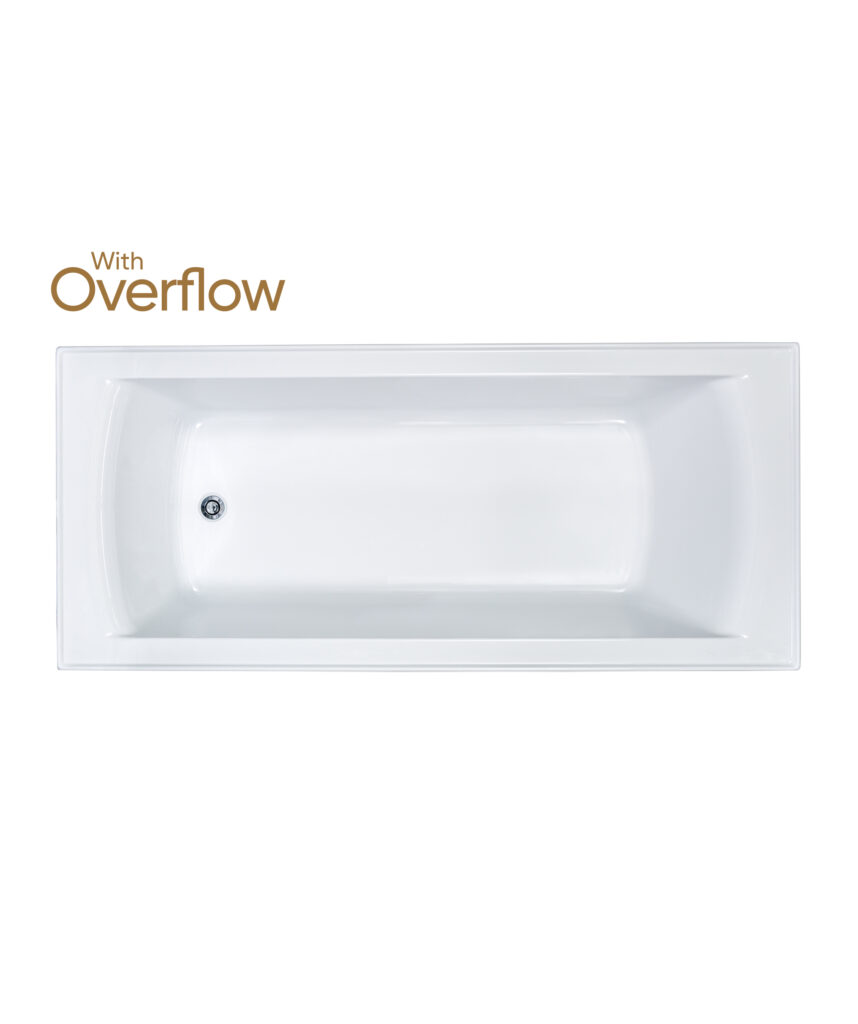 Syros 103 (Select) inset bath - with overflow basic and Plug+Waste